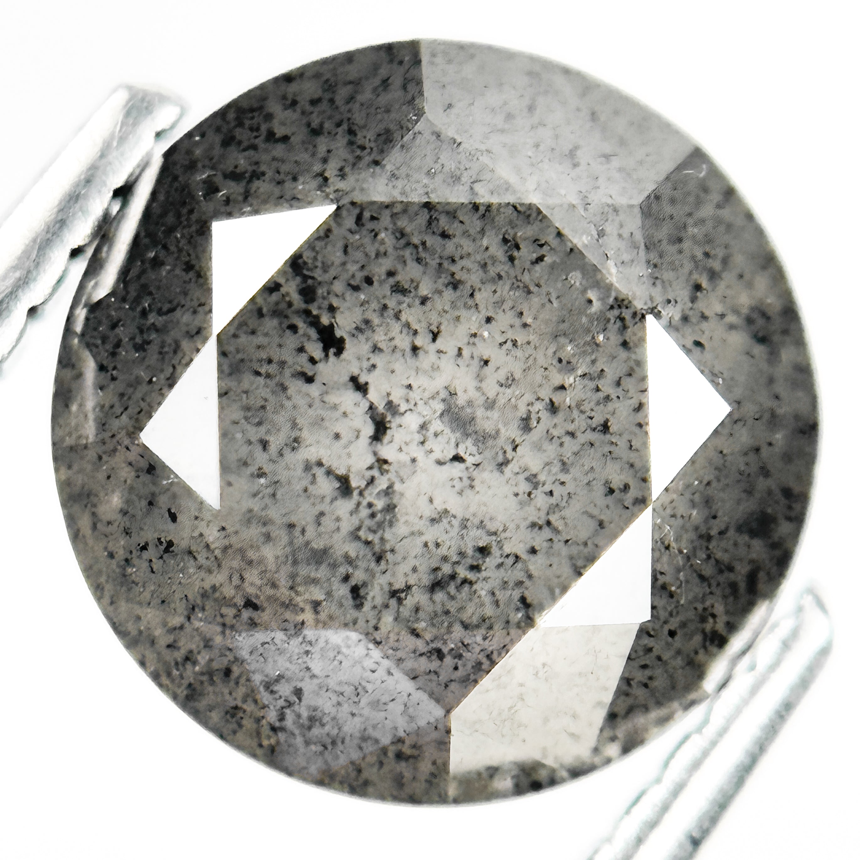 3.10 Ct Round Brilliant Cut Grey Natural Salt and Pepper Diamond