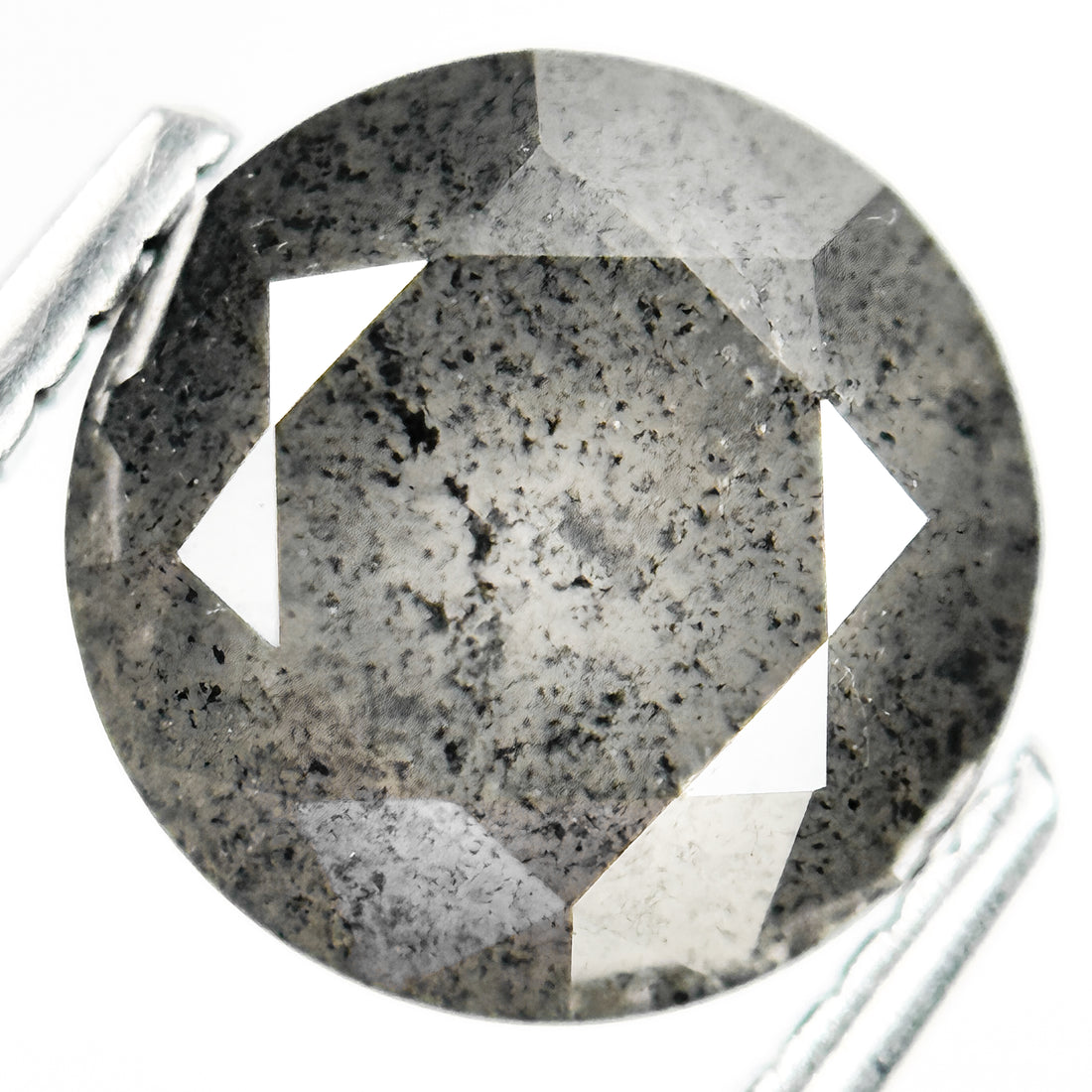 3.10 Ct Round Brilliant Cut Grey Natural Salt and Pepper Diamond