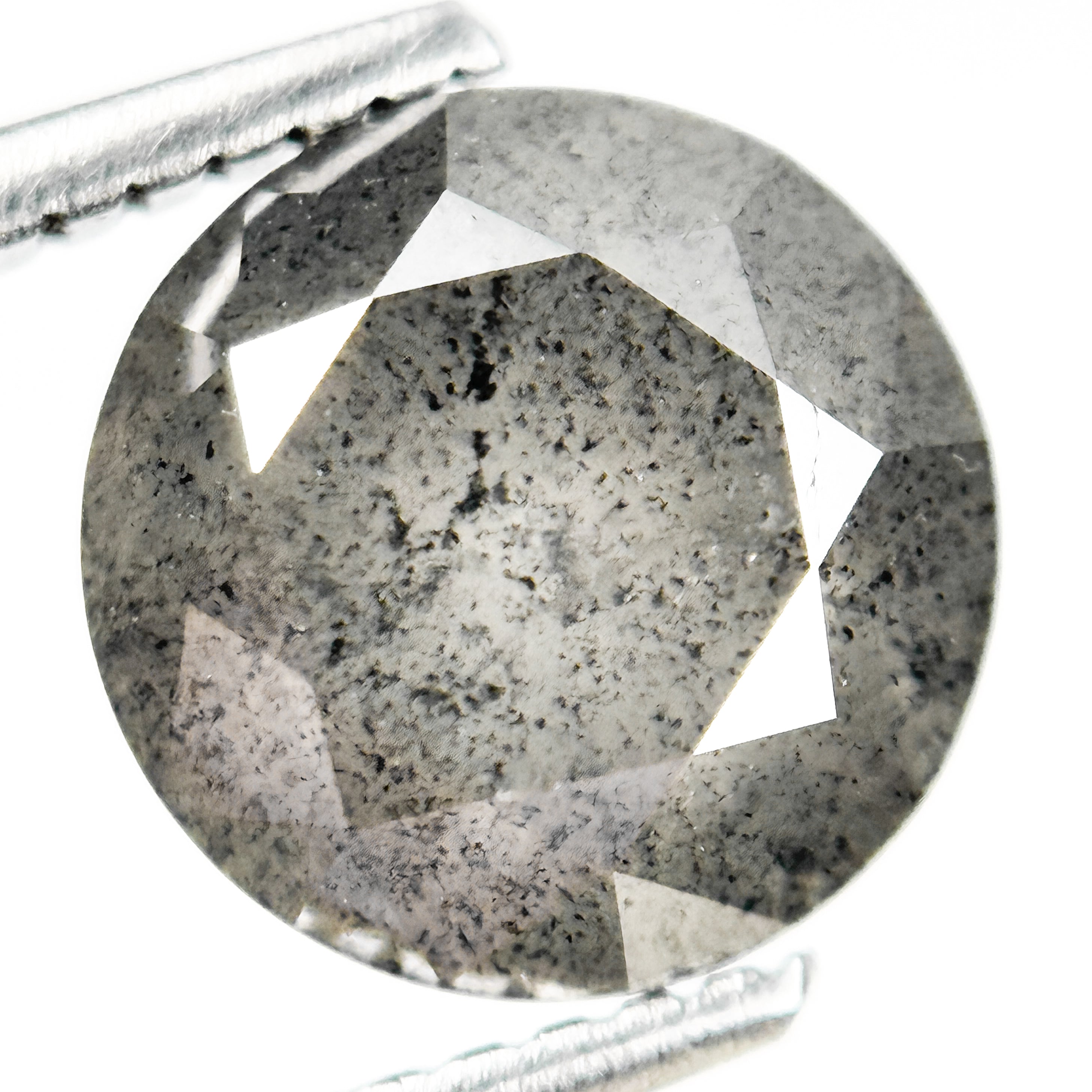 3.10 Ct Round Brilliant Cut Grey Natural Salt and Pepper Diamond