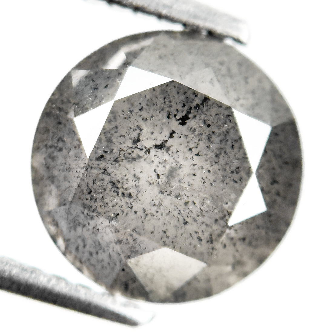 3.10 Ct Round Brilliant Cut Grey Natural Salt and Pepper Diamond