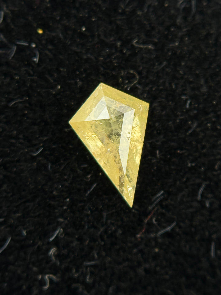 0.27 Ct Kite Rose Cut Yellow Natural Salt and Pepper Diamond