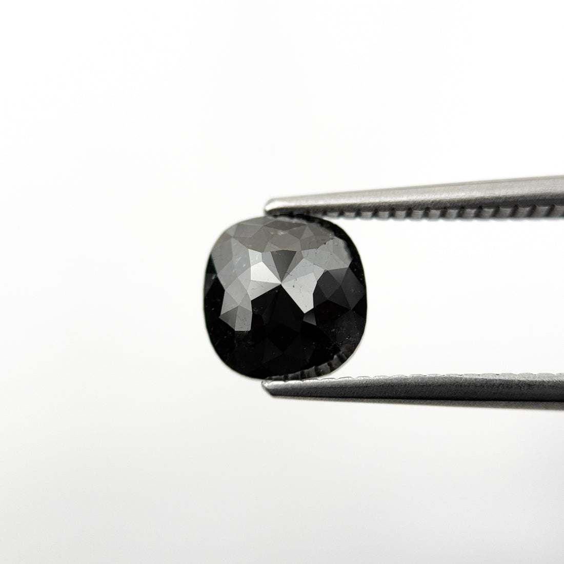 2.27 Ct Cushion Rose Cut Black Natural Fancy Diamond