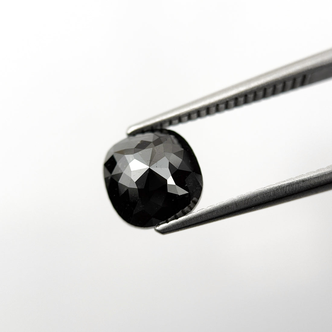 2.27 Ct Cushion Rose Cut Black Natural Fancy Diamond