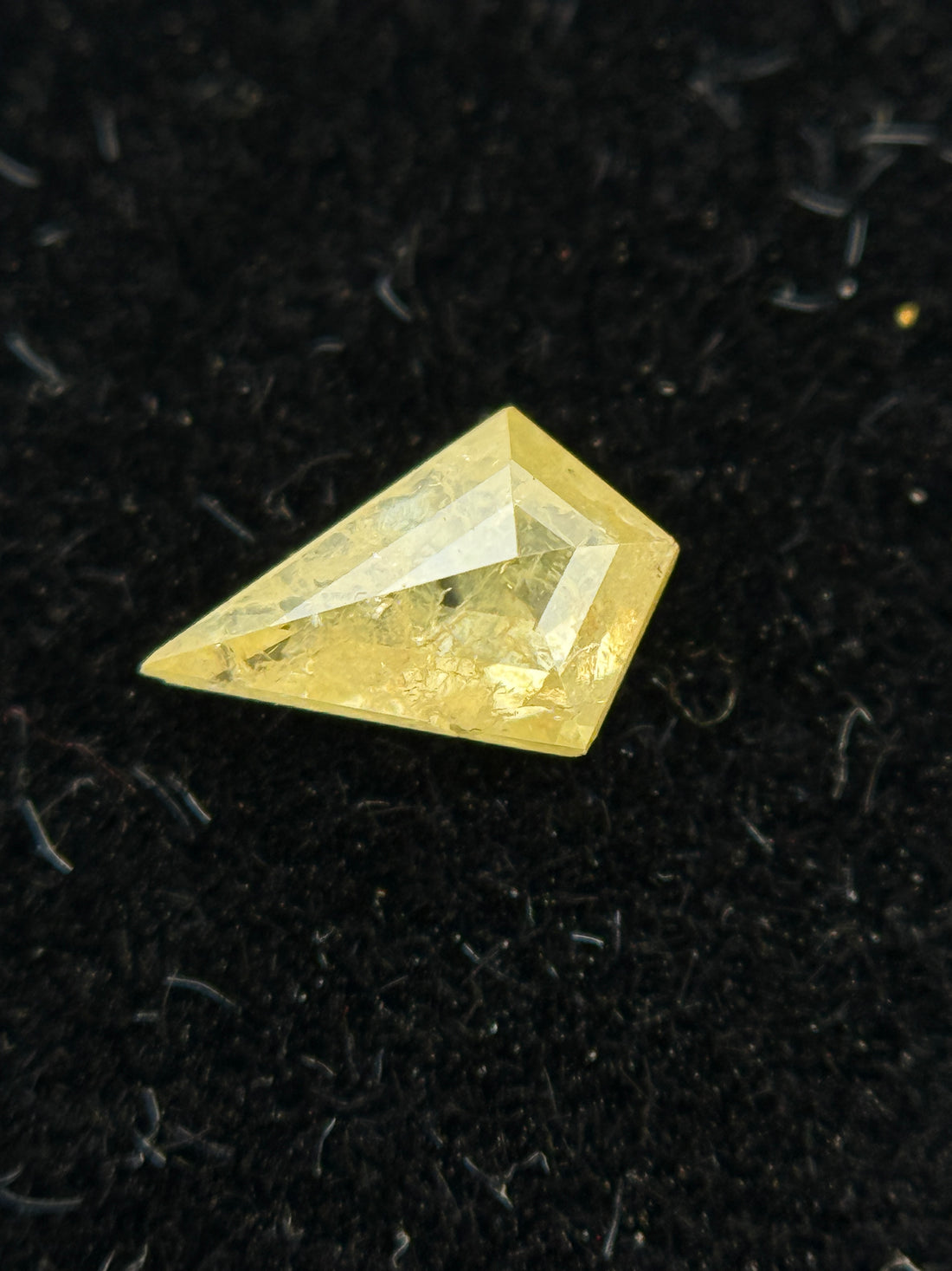 0.27 Ct Kite Rose Cut Yellow Natural Salt and Pepper Diamond