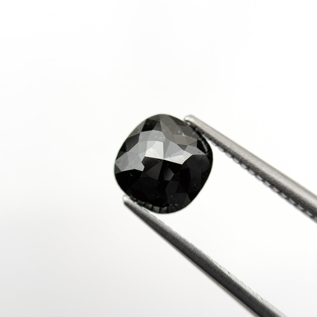 2.27 Ct Cushion Rose Cut Black Natural Fancy Diamond