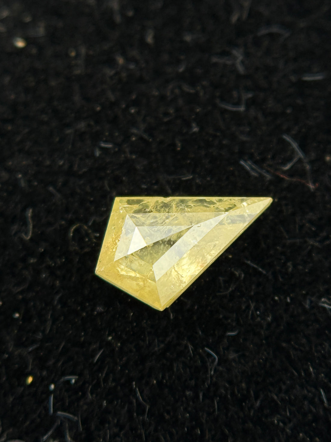 0.27 Ct Kite Rose Cut Yellow Natural Salt and Pepper Diamond