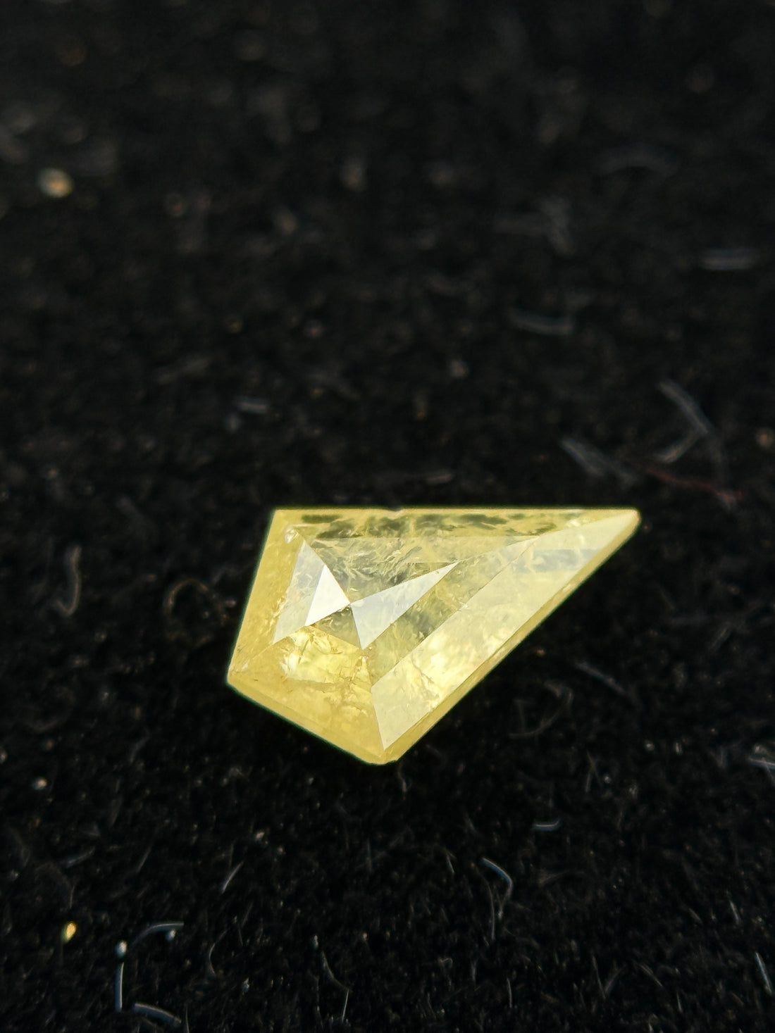 0.27 Ct Kite Rose Cut Yellow Natural Salt and Pepper Diamond