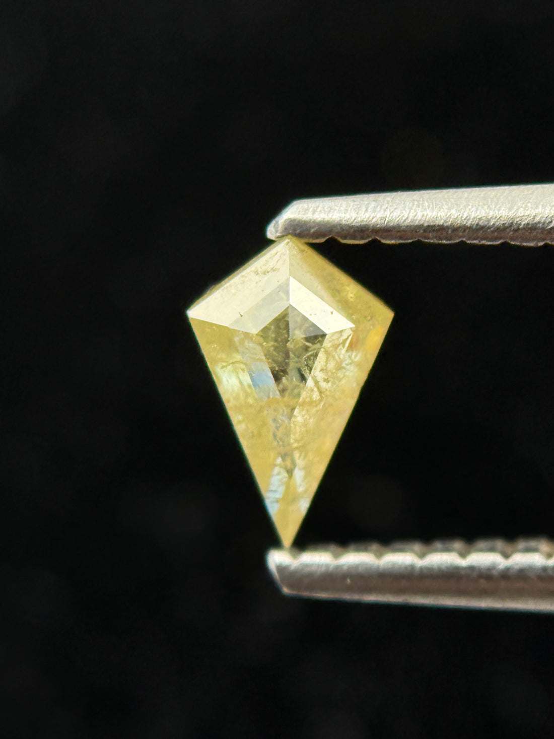 0.27 Ct Kite Rose Cut Yellow Natural Salt and Pepper Diamond