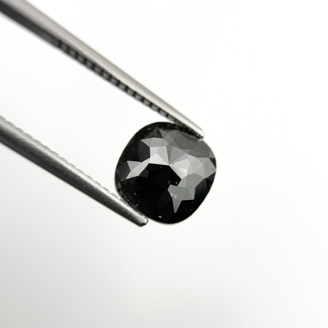 2.27 Ct Cushion Rose Cut Black Natural Fancy Diamond