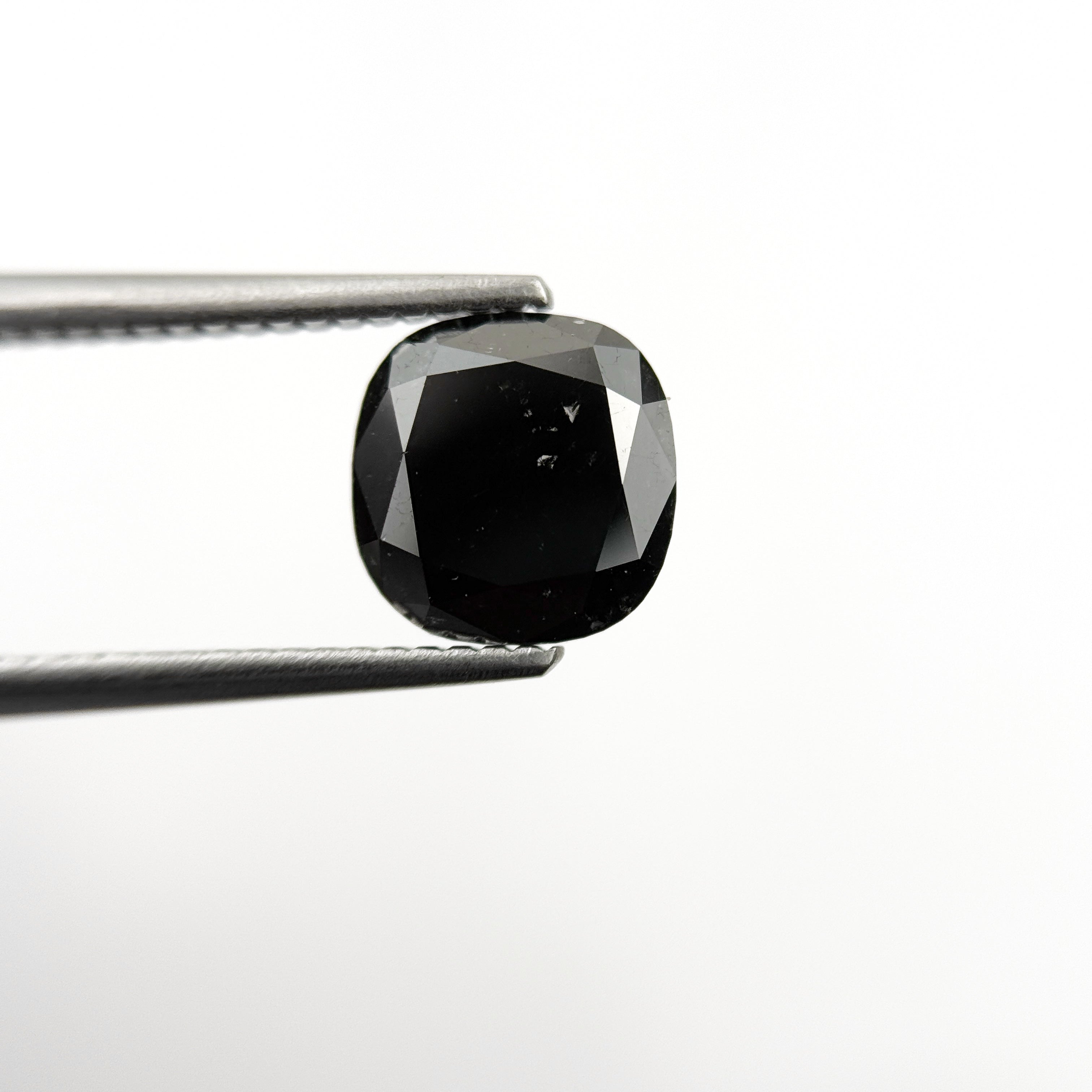 2.27 Ct Cushion Rose Cut Black Natural Fancy Diamond