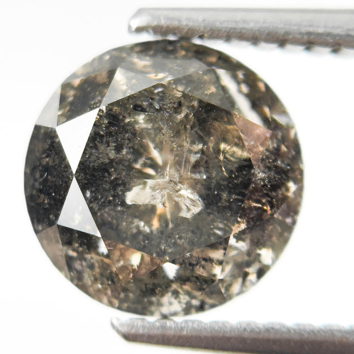 2.78 Ct Round Brilliant Cut Brown Natural Salt and Pepper Diamond