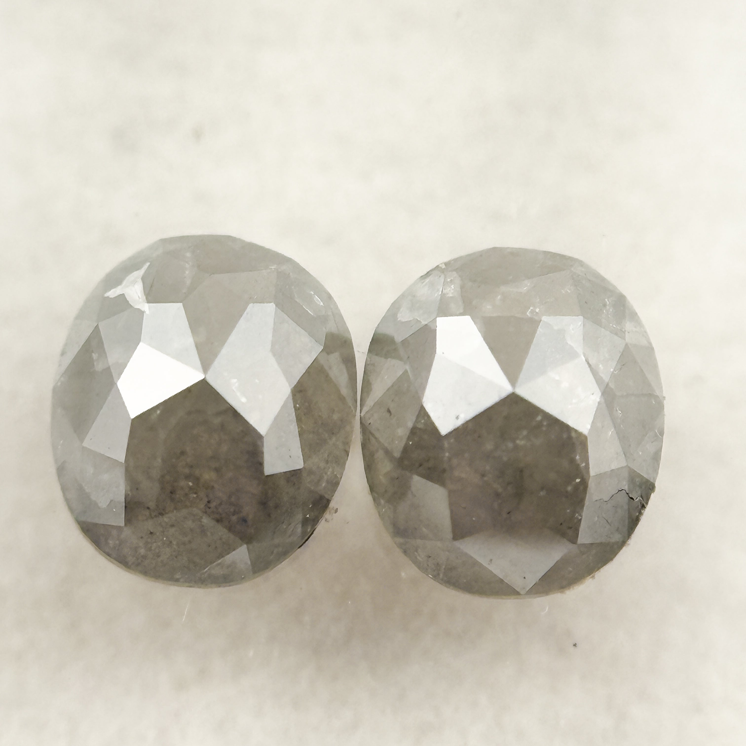 1.30 Ct Oval Rose Cut Grey Natural Salt and Pepper Diamond