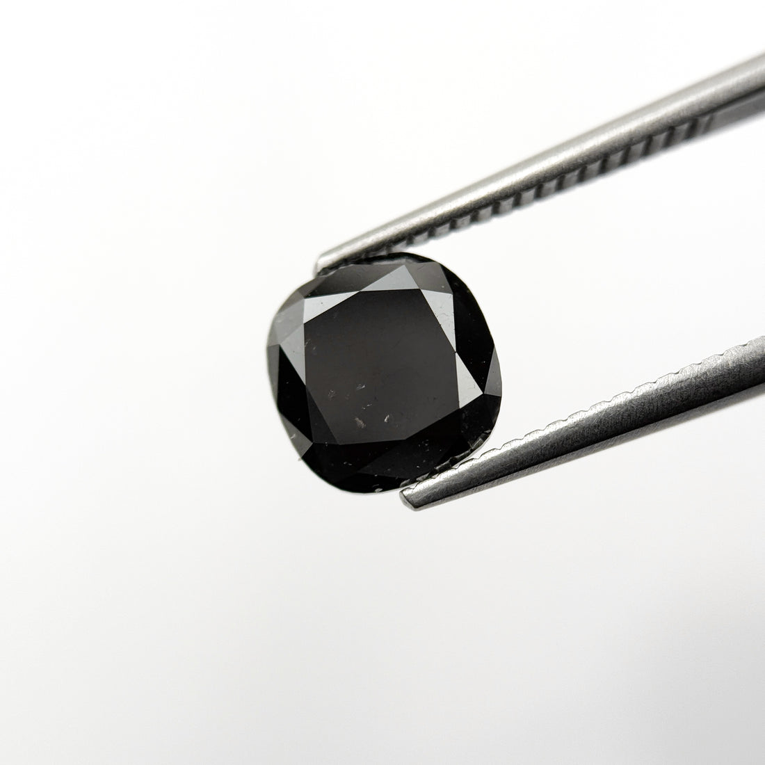 2.27 Ct Cushion Rose Cut Black Natural Fancy Diamond