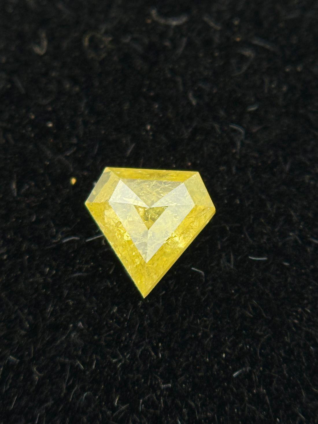 0.23 Ct Pentagon Rose Cut Yellow Natural Salt and Pepper Diamond