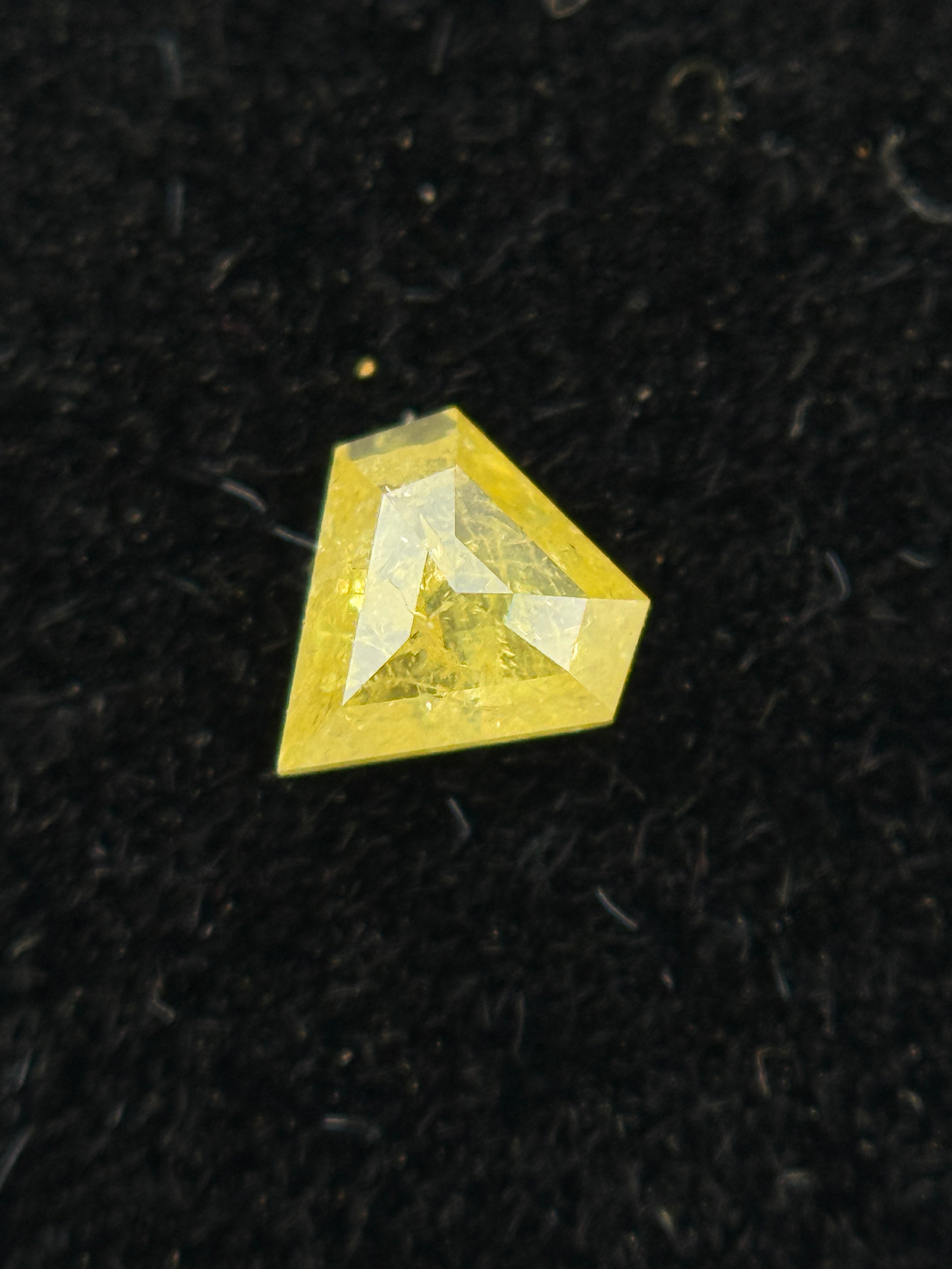 0.23 Ct Pentagon Rose Cut Yellow Natural Salt and Pepper Diamond