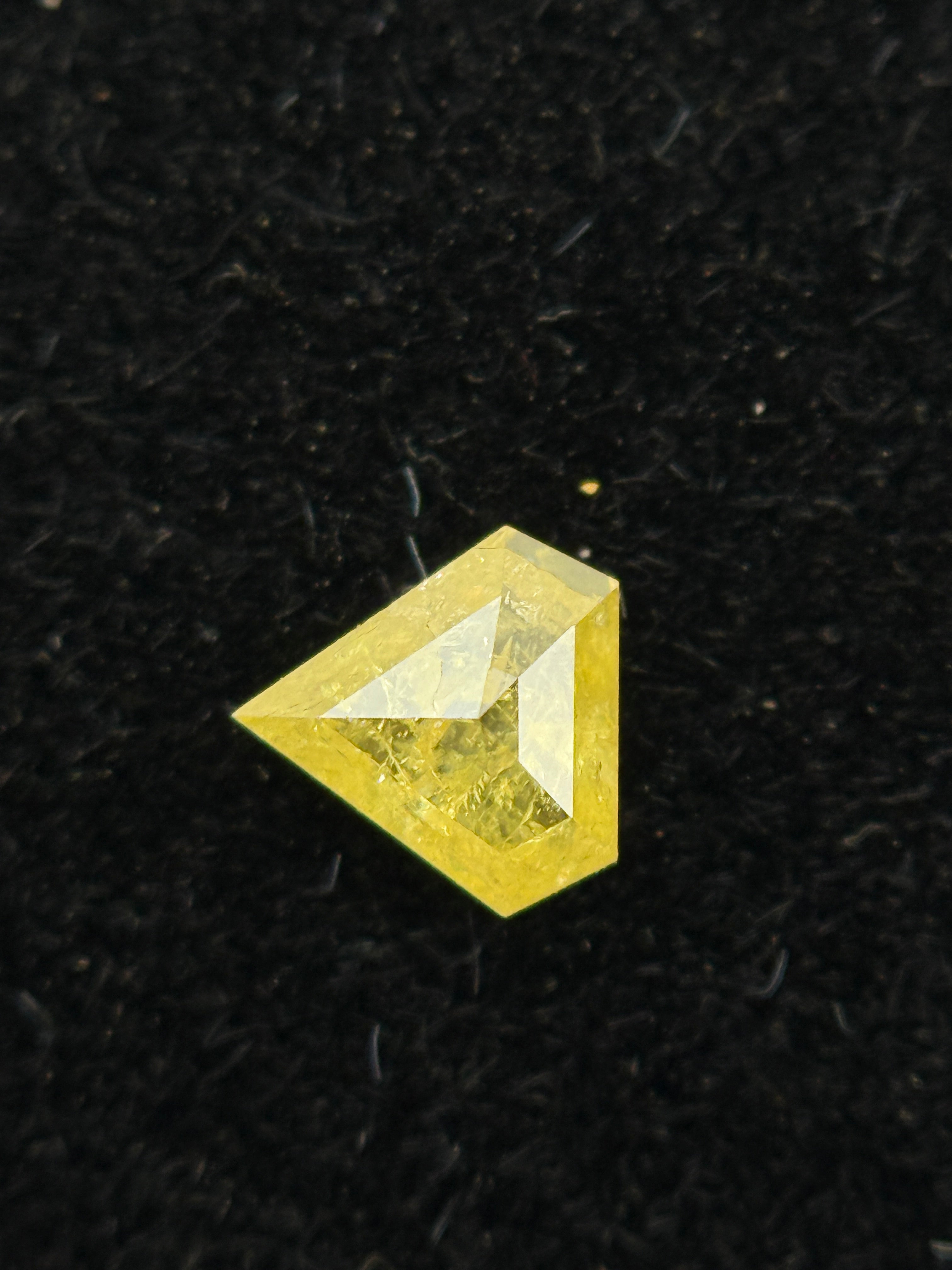 0.23 Ct Pentagon Rose Cut Yellow Natural Salt and Pepper Diamond