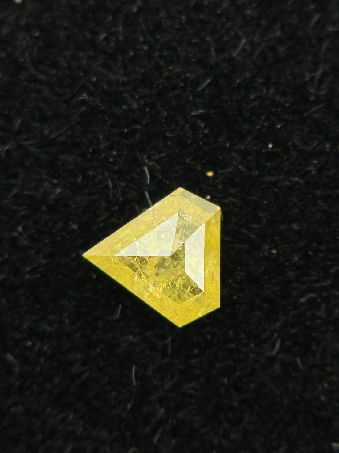 0.23 Ct Pentagon Rose Cut Yellow Natural Salt and Pepper Diamond