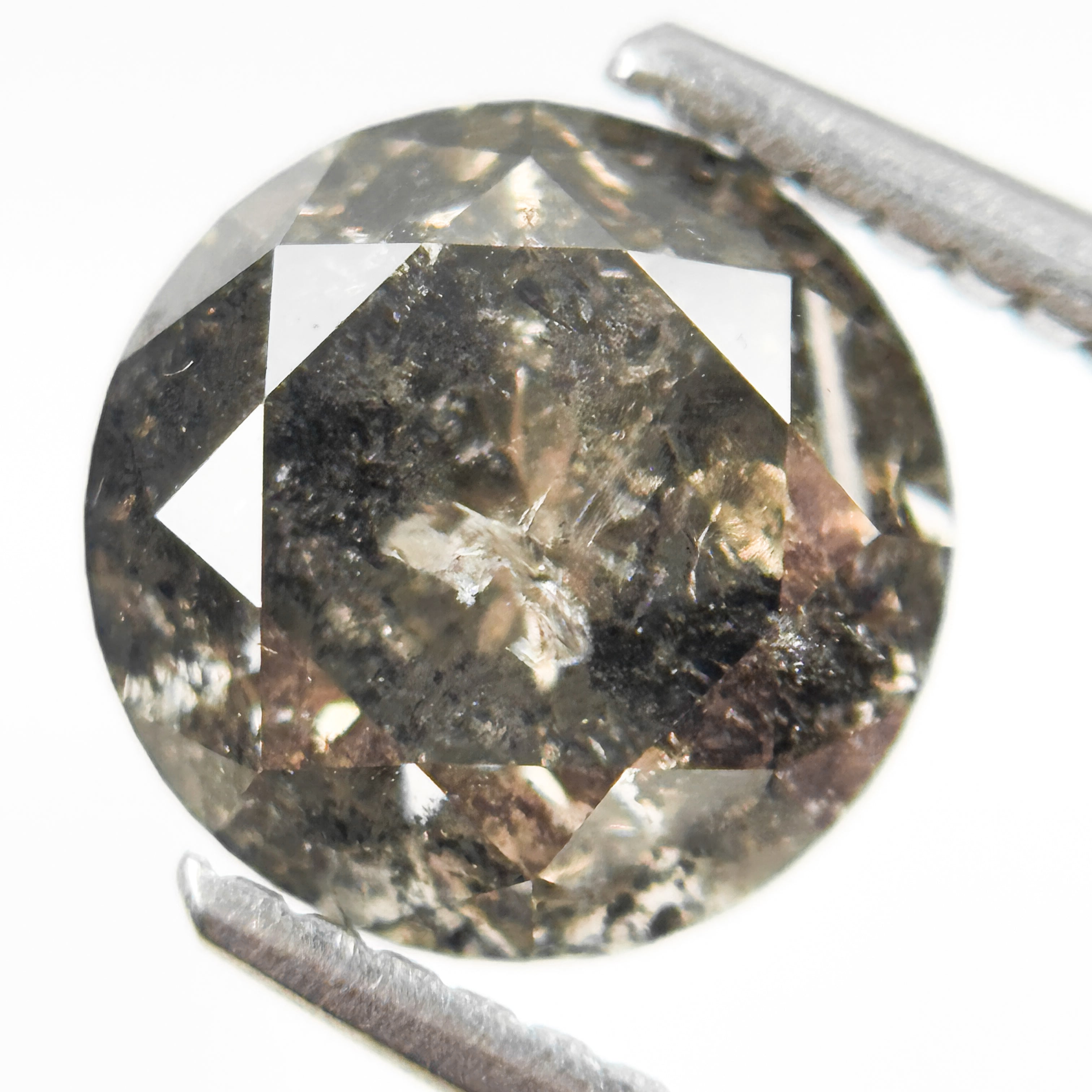 2.78 Ct Round Brilliant Cut Brown Natural Salt and Pepper Diamond