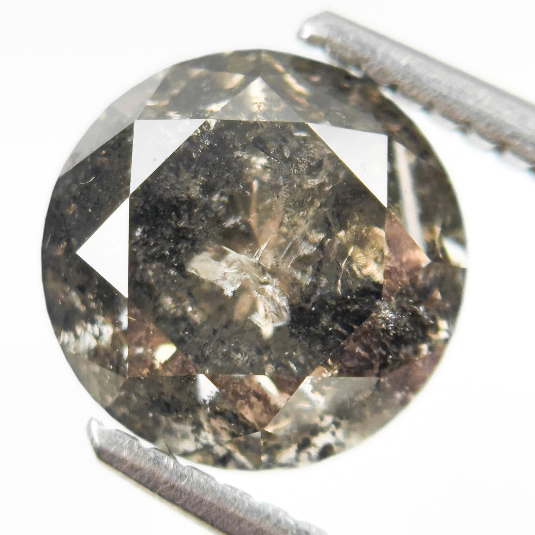 2.78 Ct Round Brilliant Cut Brown Natural Salt and Pepper Diamond