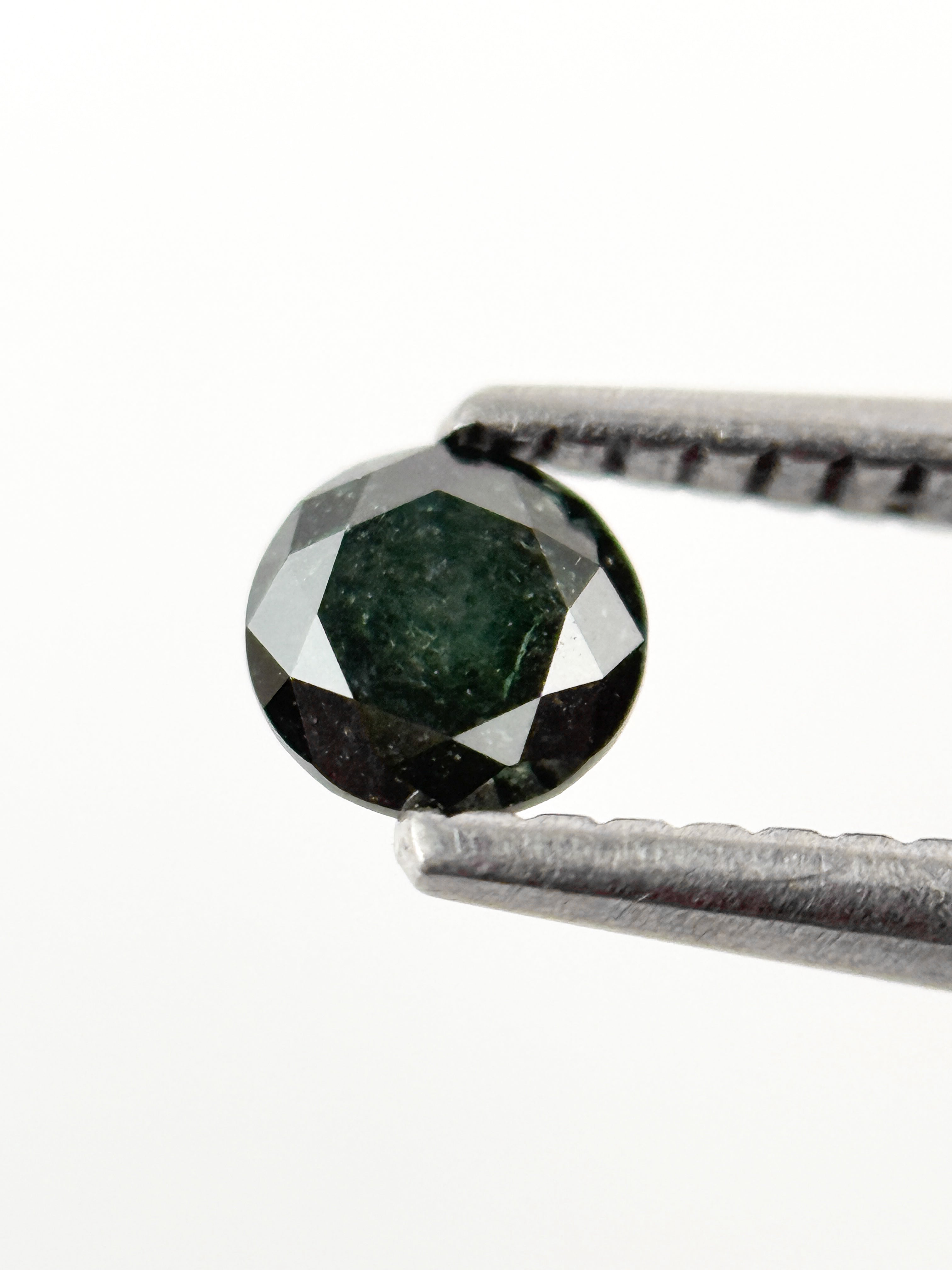 4.3 MM Round Brilliant Cut Green Natural fancy Galaxy Diamond
