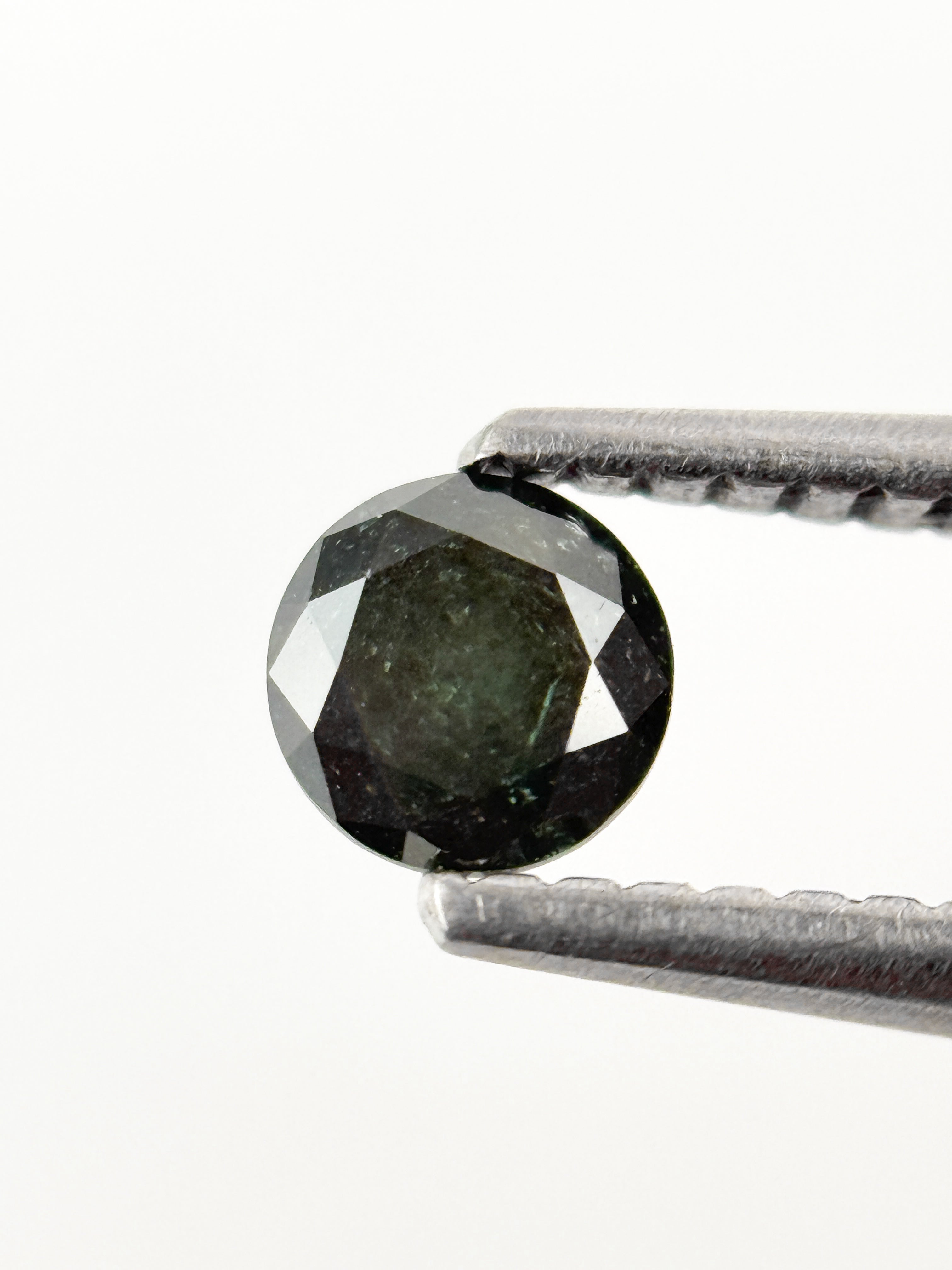 4.3 MM Round Brilliant Cut Green Natural fancy Galaxy Diamond