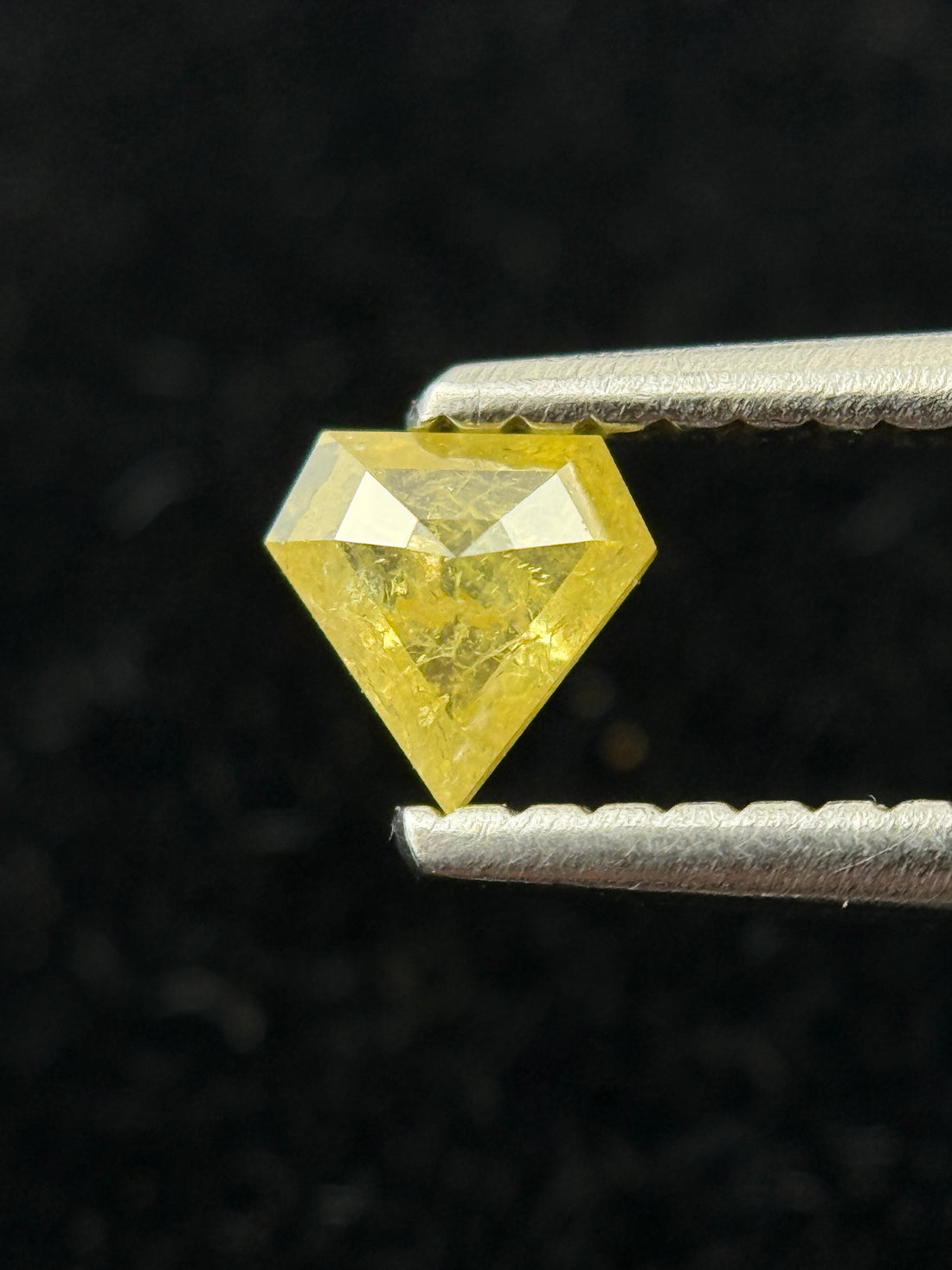 0.23 Ct Pentagon Rose Cut Yellow Natural Salt and Pepper Diamond