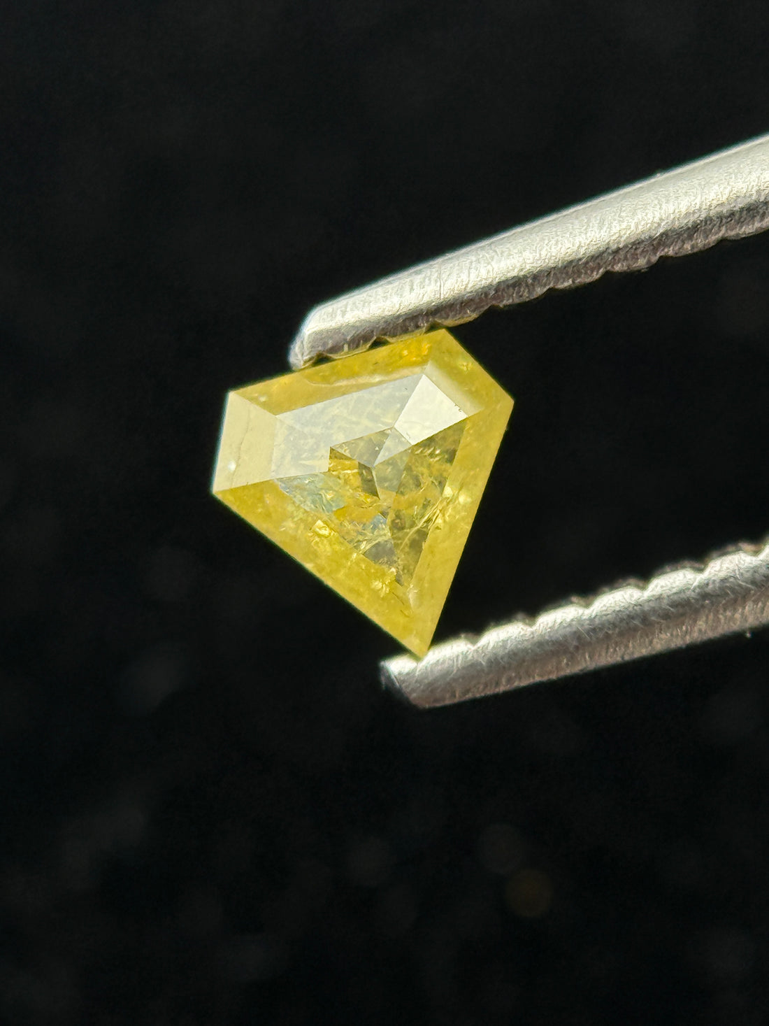 0.23 Ct Pentagon Rose Cut Yellow Natural Salt and Pepper Diamond