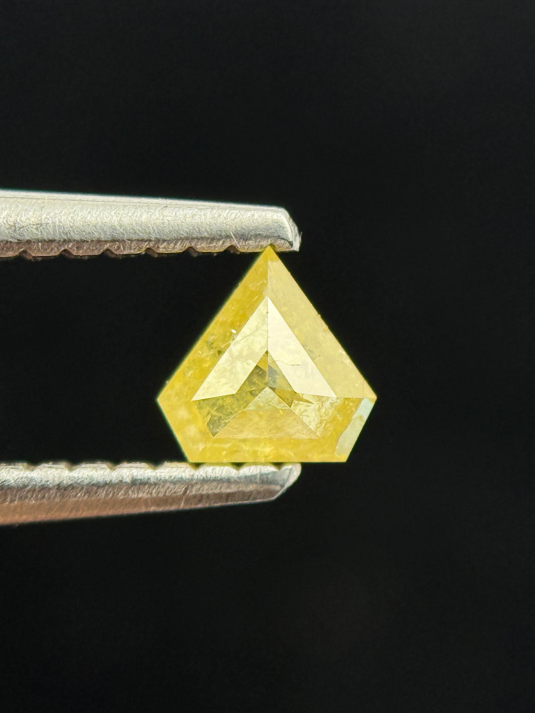 0.23 Ct Pentagon Rose Cut Yellow Natural Salt and Pepper Diamond