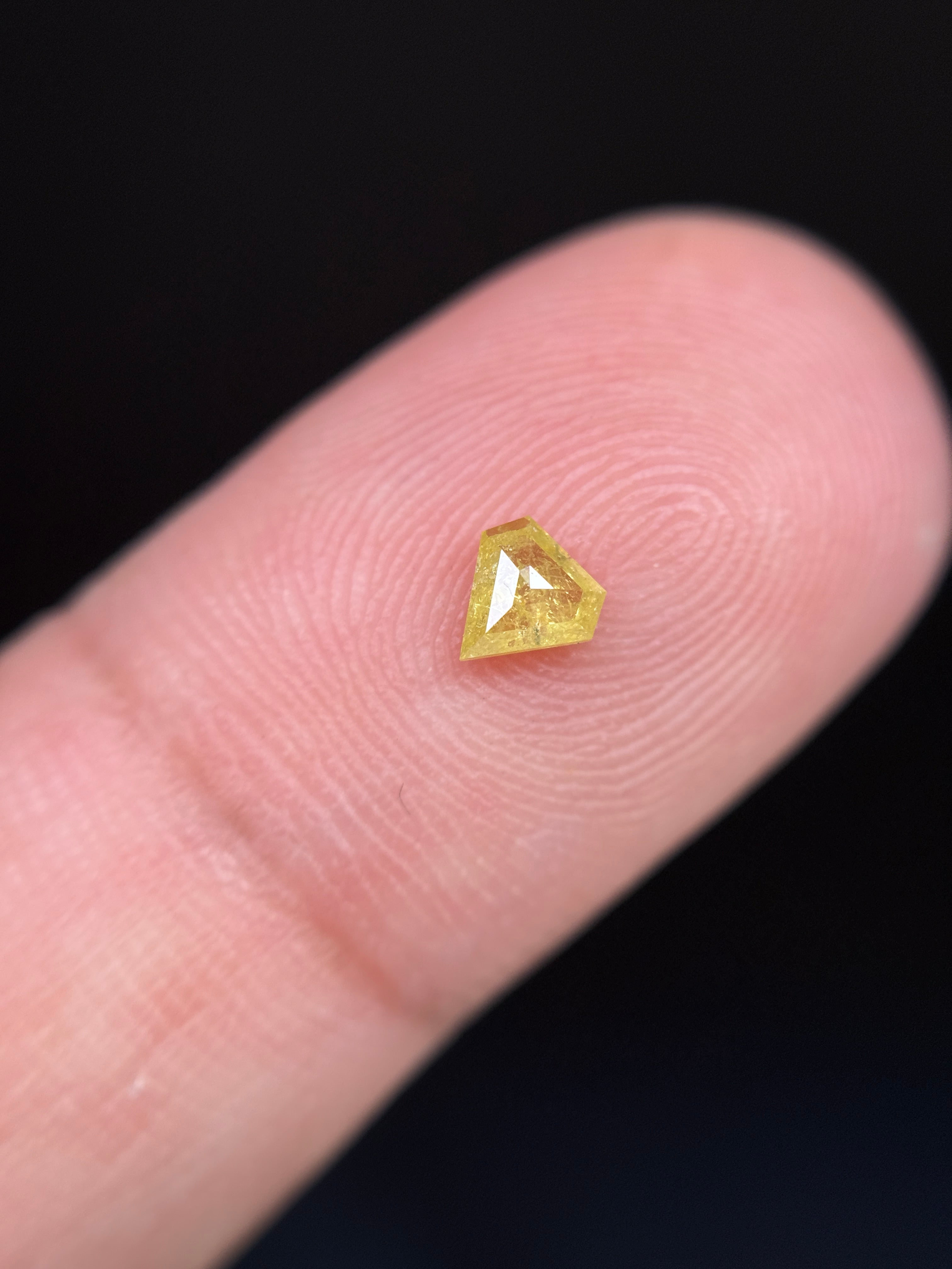 0.23 Ct Pentagon Rose Cut Yellow Natural Salt and Pepper Diamond