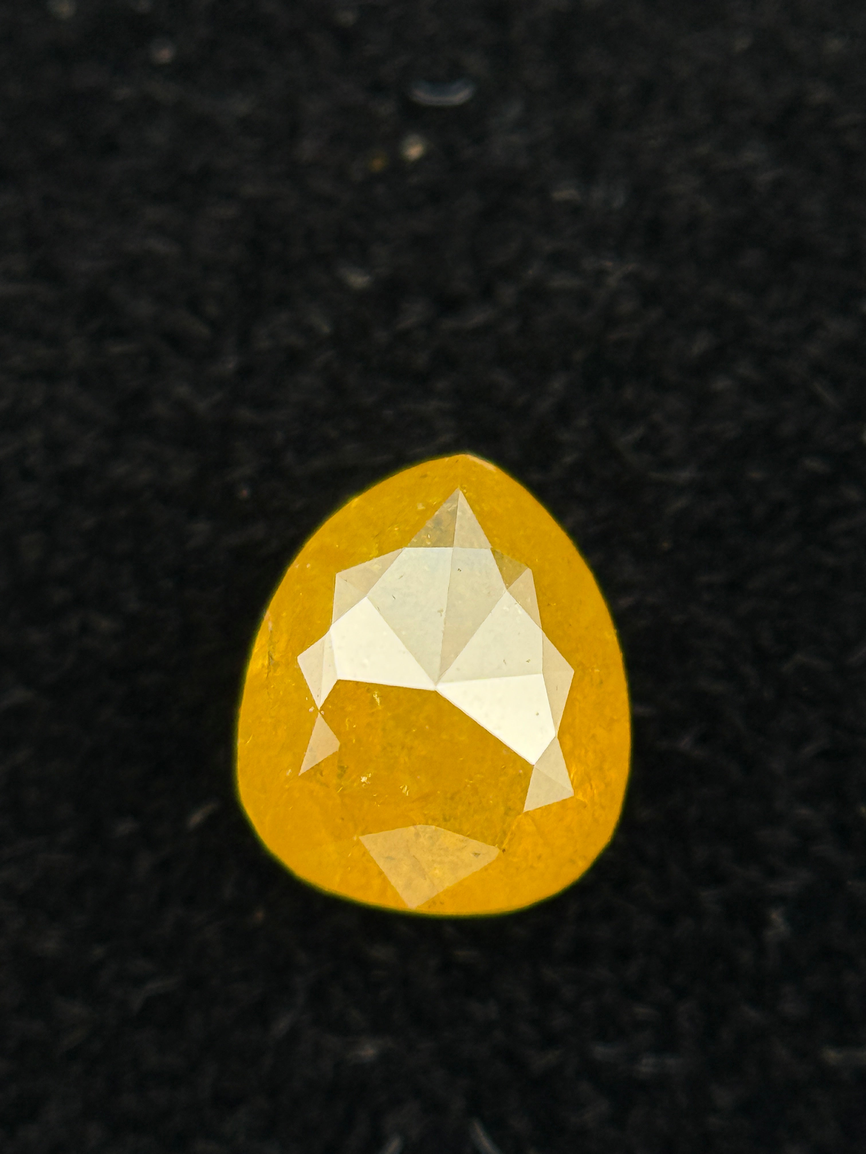 0.68 Ct Pear Rose Cut Yellow Natural beautiful Diamond