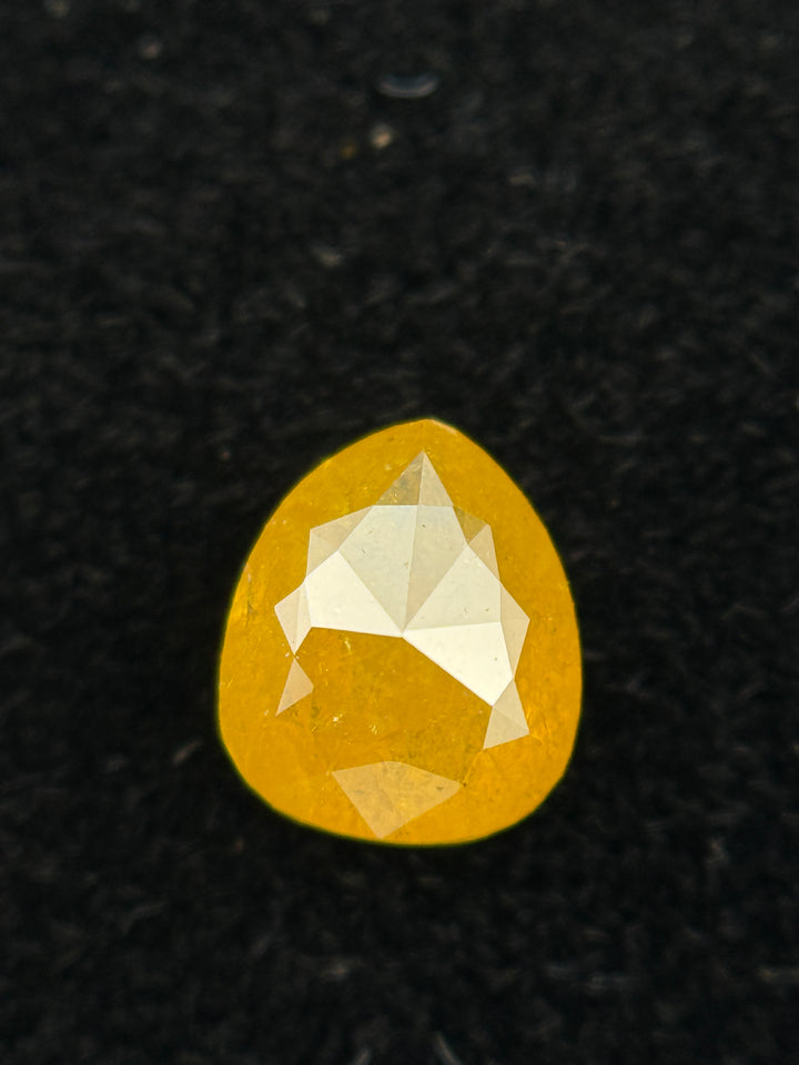 0.68 Ct Pear Rose Cut Yellow Natural beautiful Diamond
