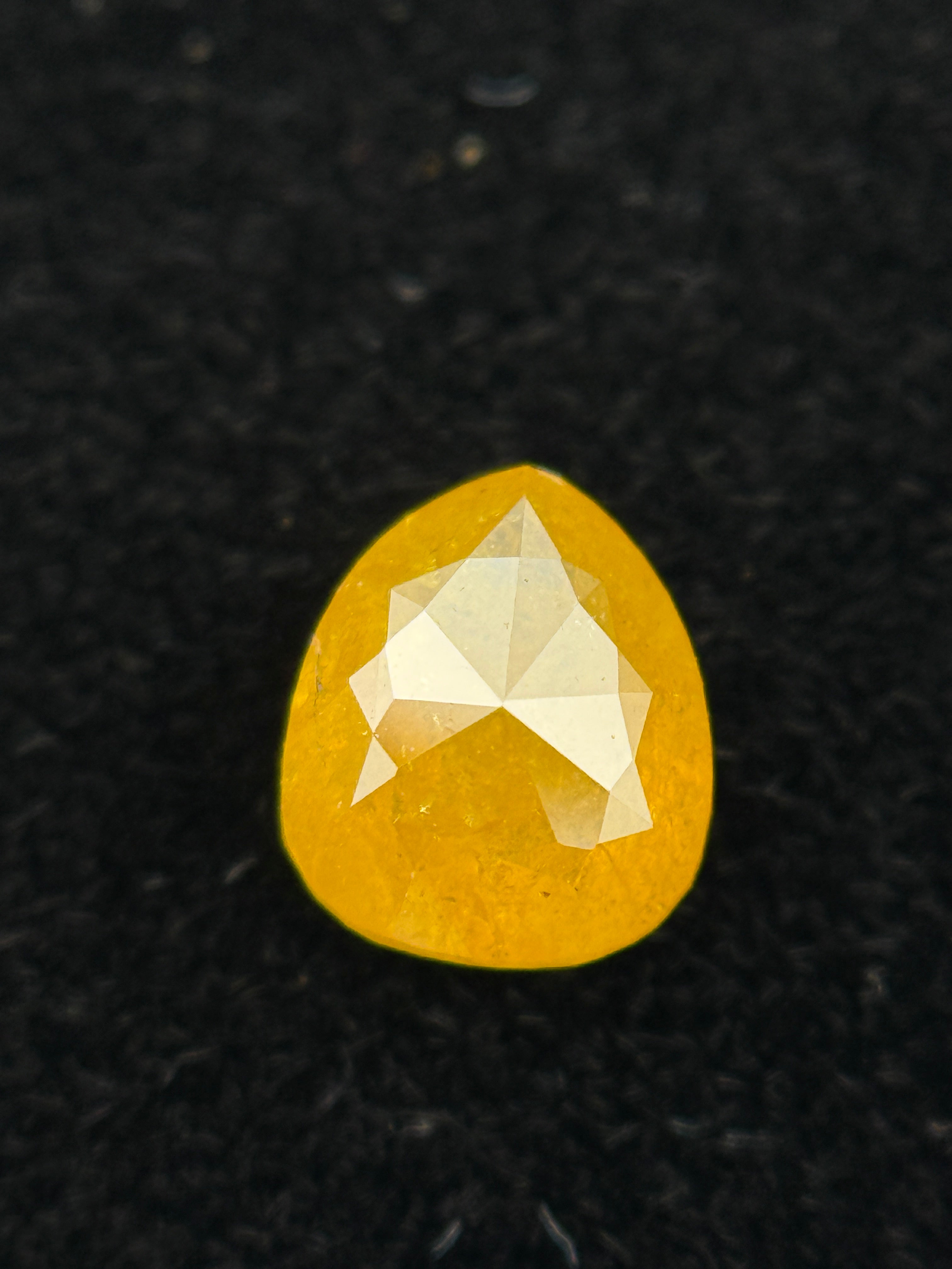 0.68 Ct Pear Rose Cut Yellow Natural beautiful Diamond