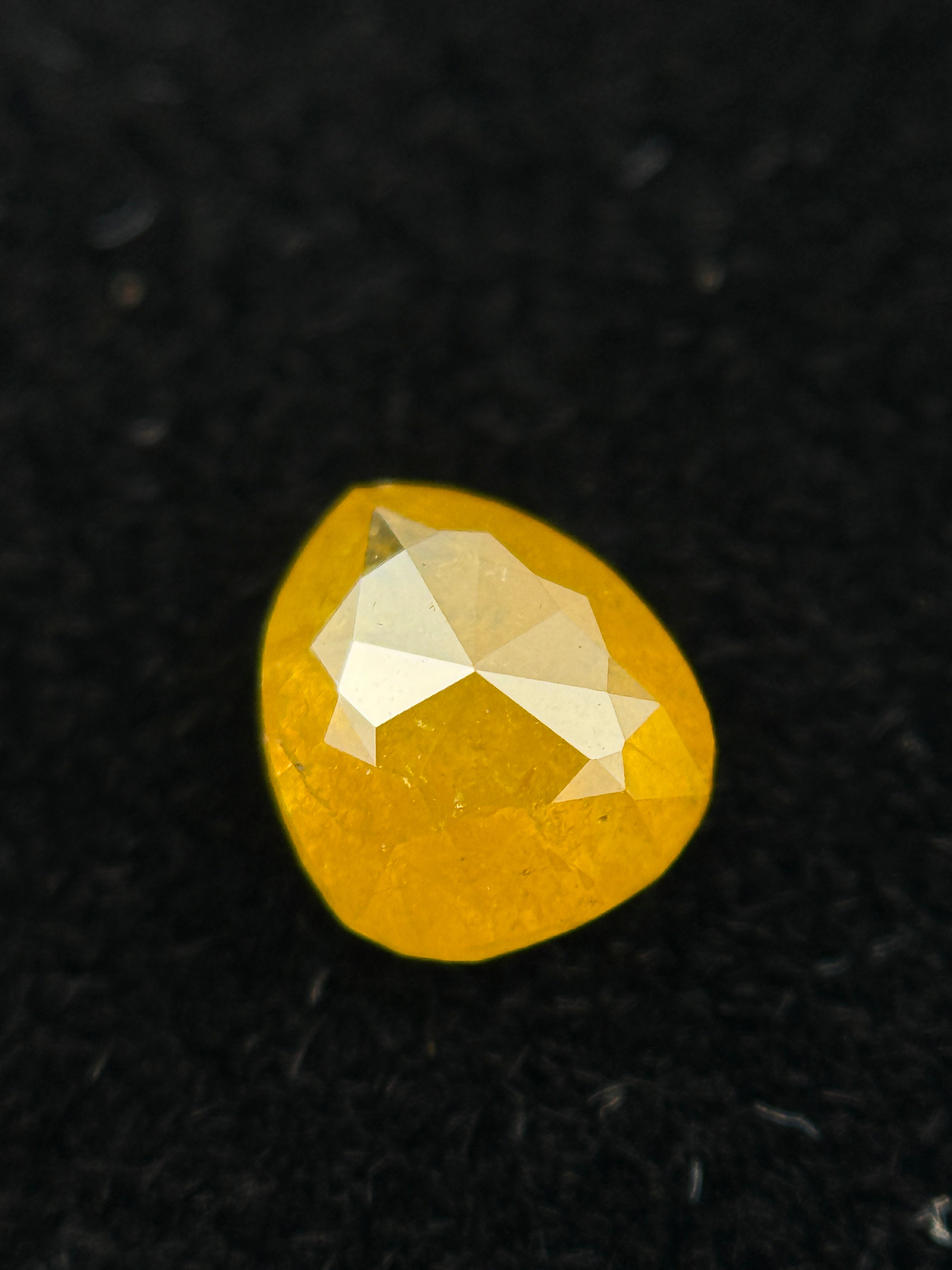 0.68 Ct Pear Rose Cut Yellow Natural beautiful Diamond