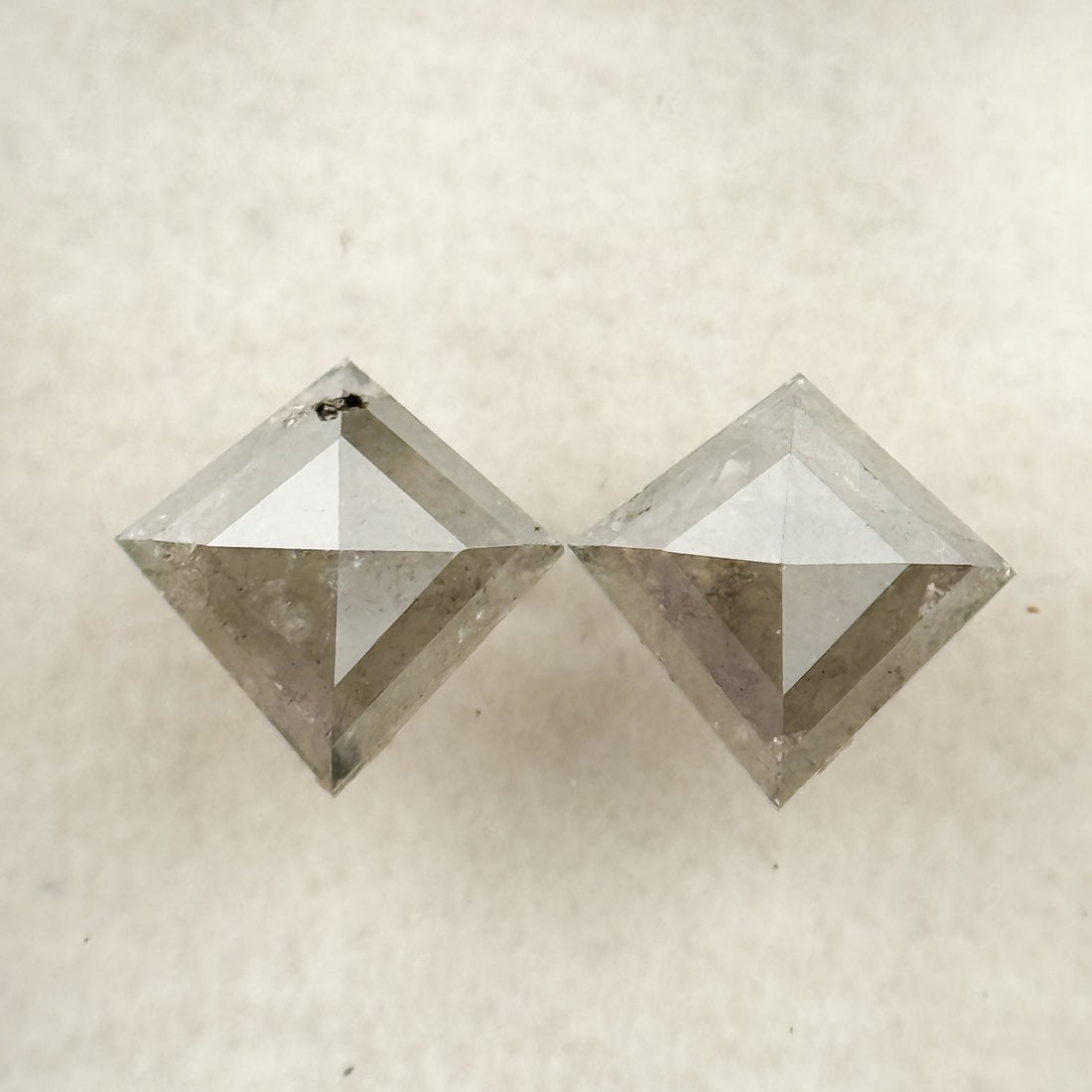 1.01 Ct Kite Rose Cut Grey Natural Salt and Pepper Diamond