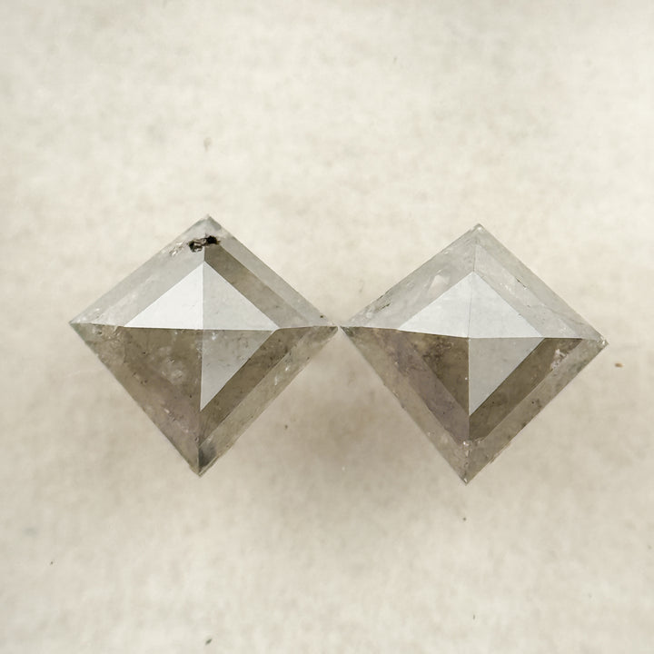 1.01 Ct Kite Rose Cut Grey Natural Salt and Pepper Diamond