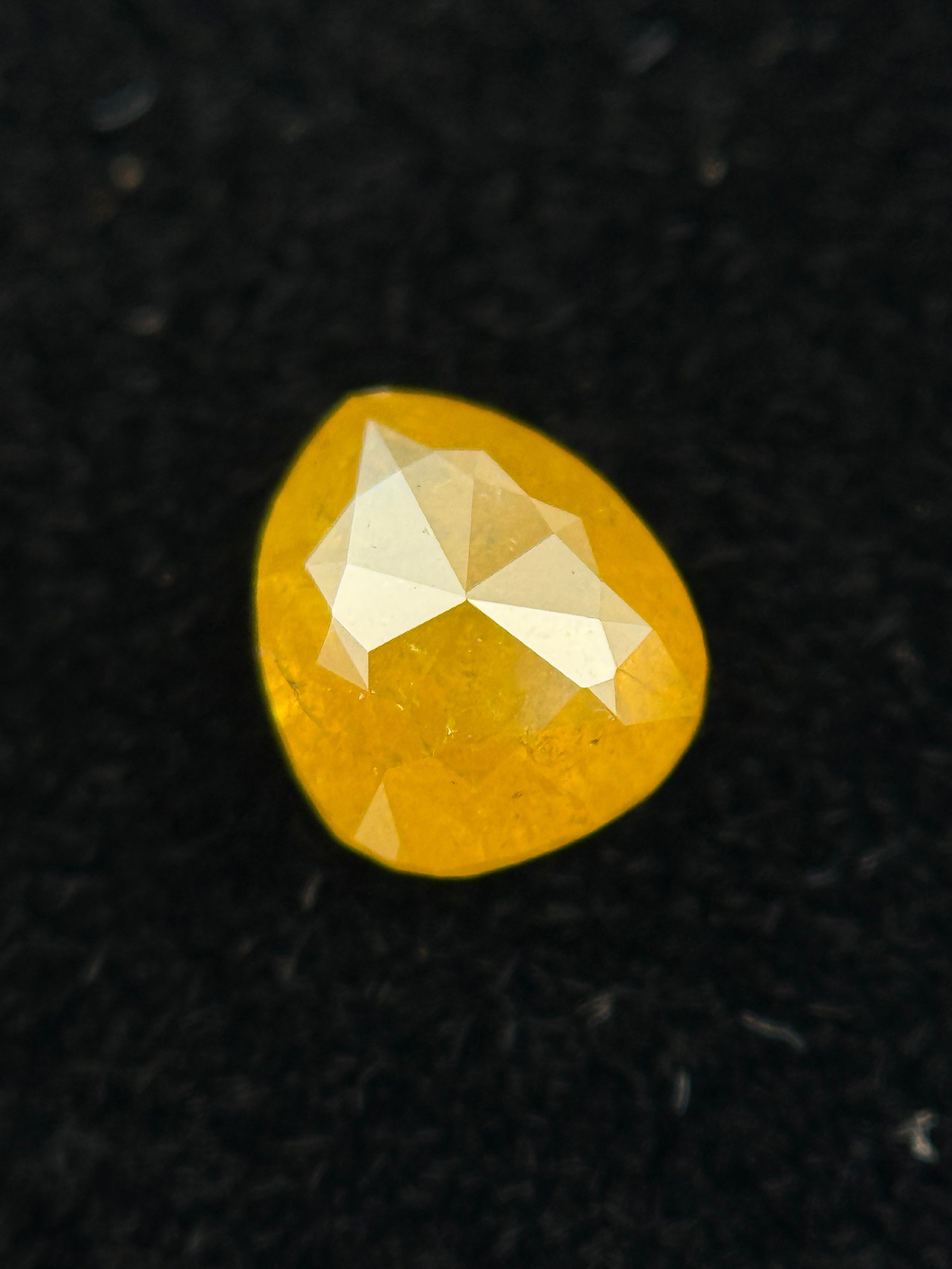 0.68 Ct Pear Rose Cut Yellow Natural beautiful Diamond