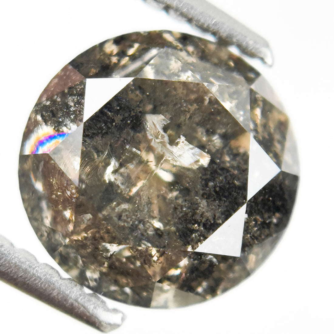 2.78 Ct Round Brilliant Cut Brown Natural Salt and Pepper Diamond