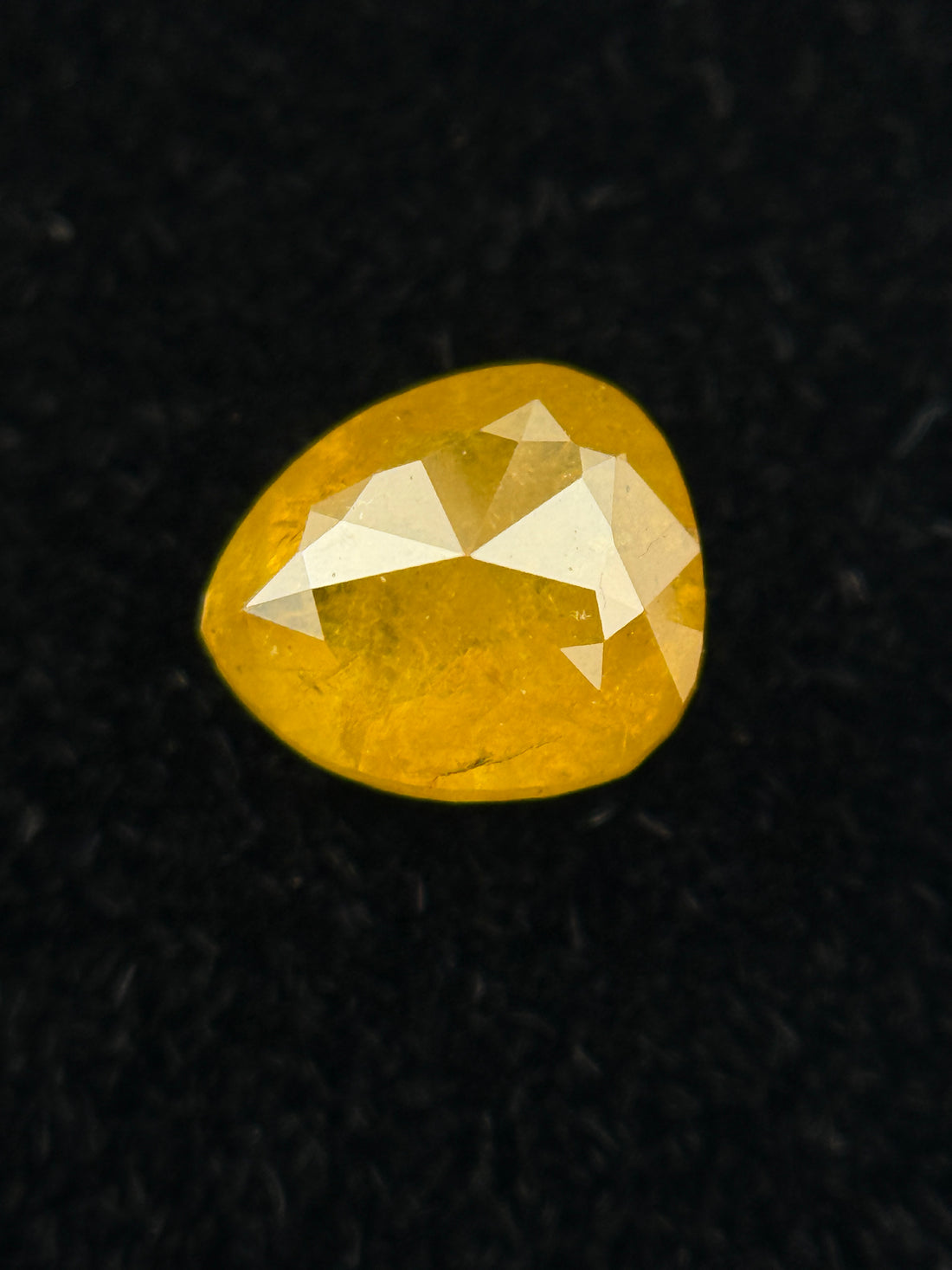 0.68 Ct Pear Rose Cut Yellow Natural beautiful Diamond