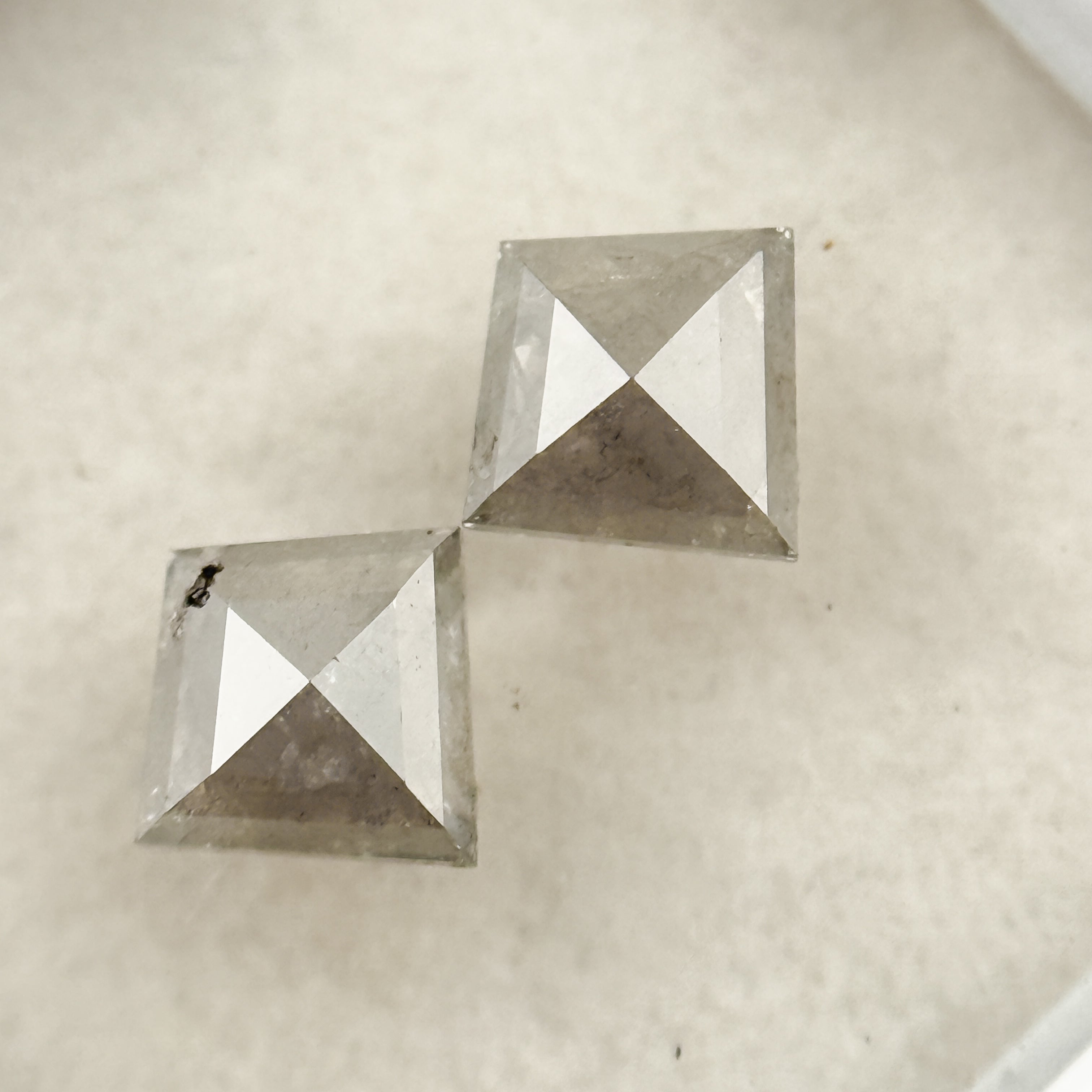 1.01 Ct Kite Rose Cut Grey Natural Salt and Pepper Diamond