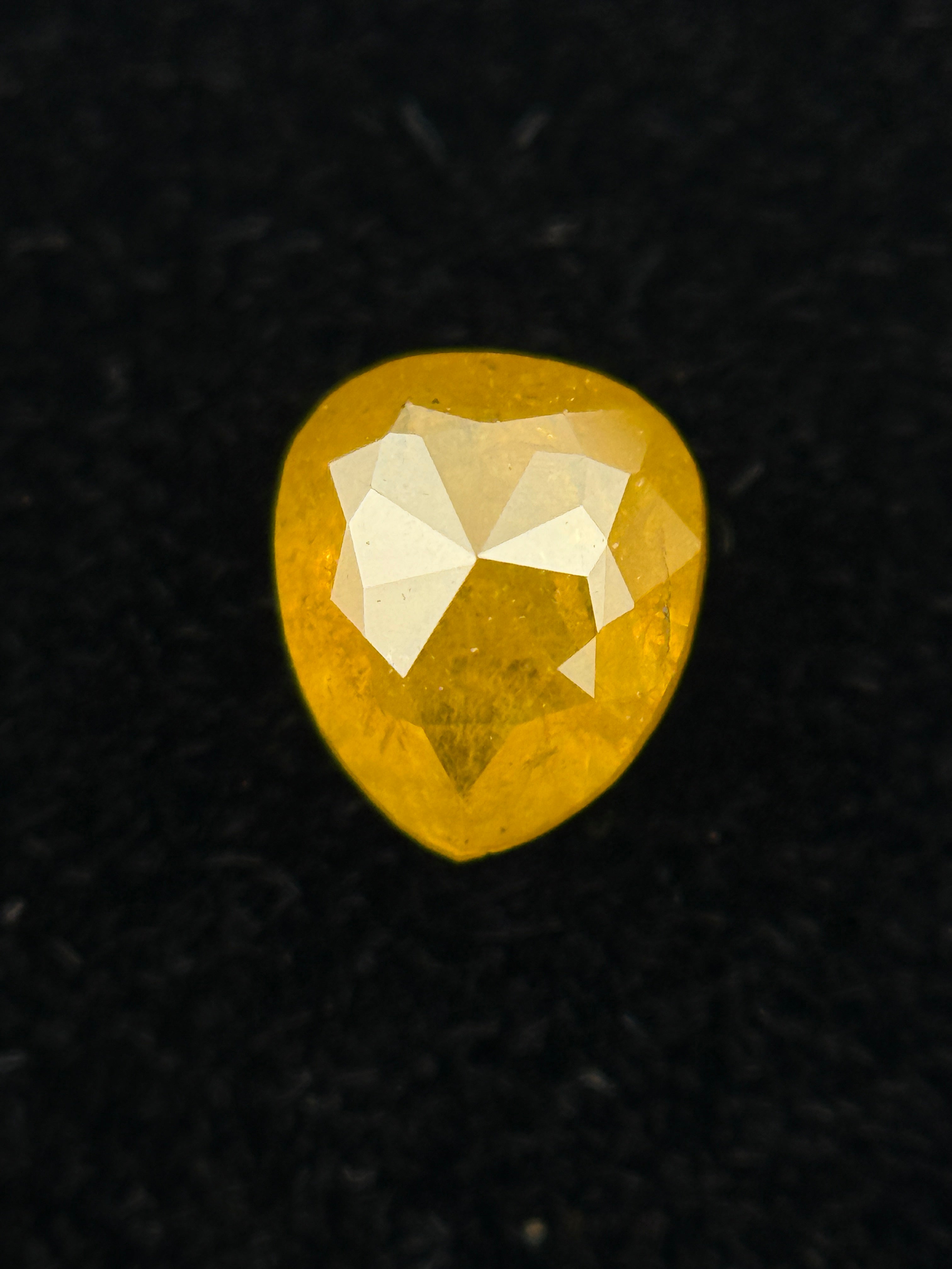 0.68 Ct Pear Rose Cut Yellow Natural beautiful Diamond