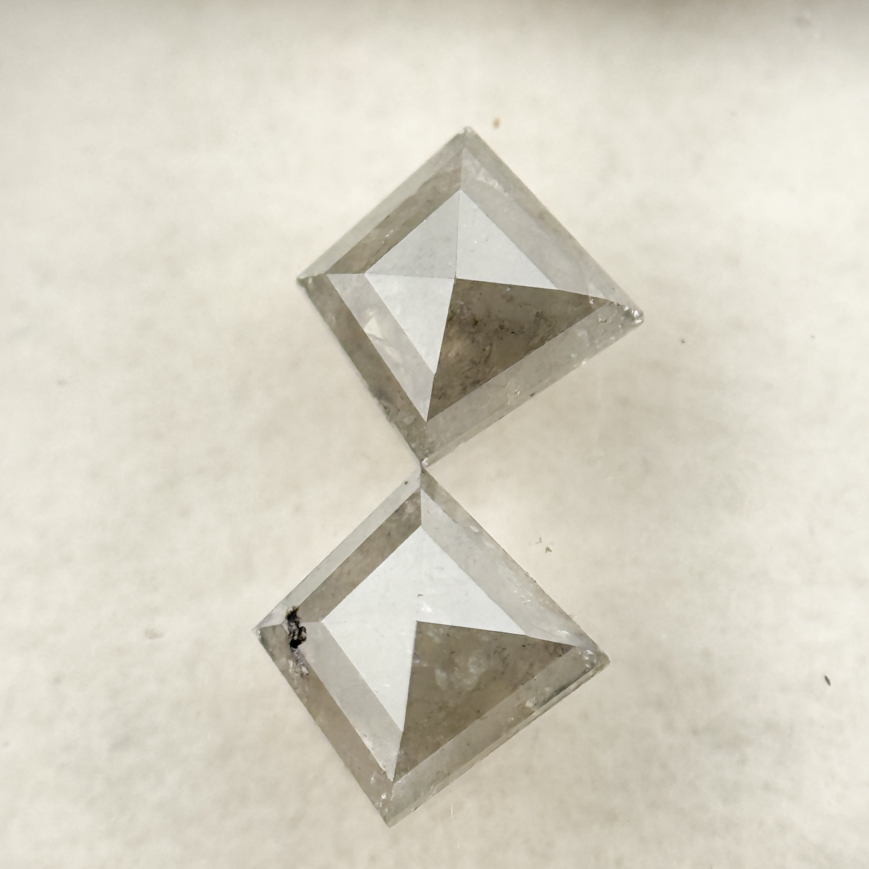 1.01 Ct Kite Rose Cut Grey Natural Salt and Pepper Diamond