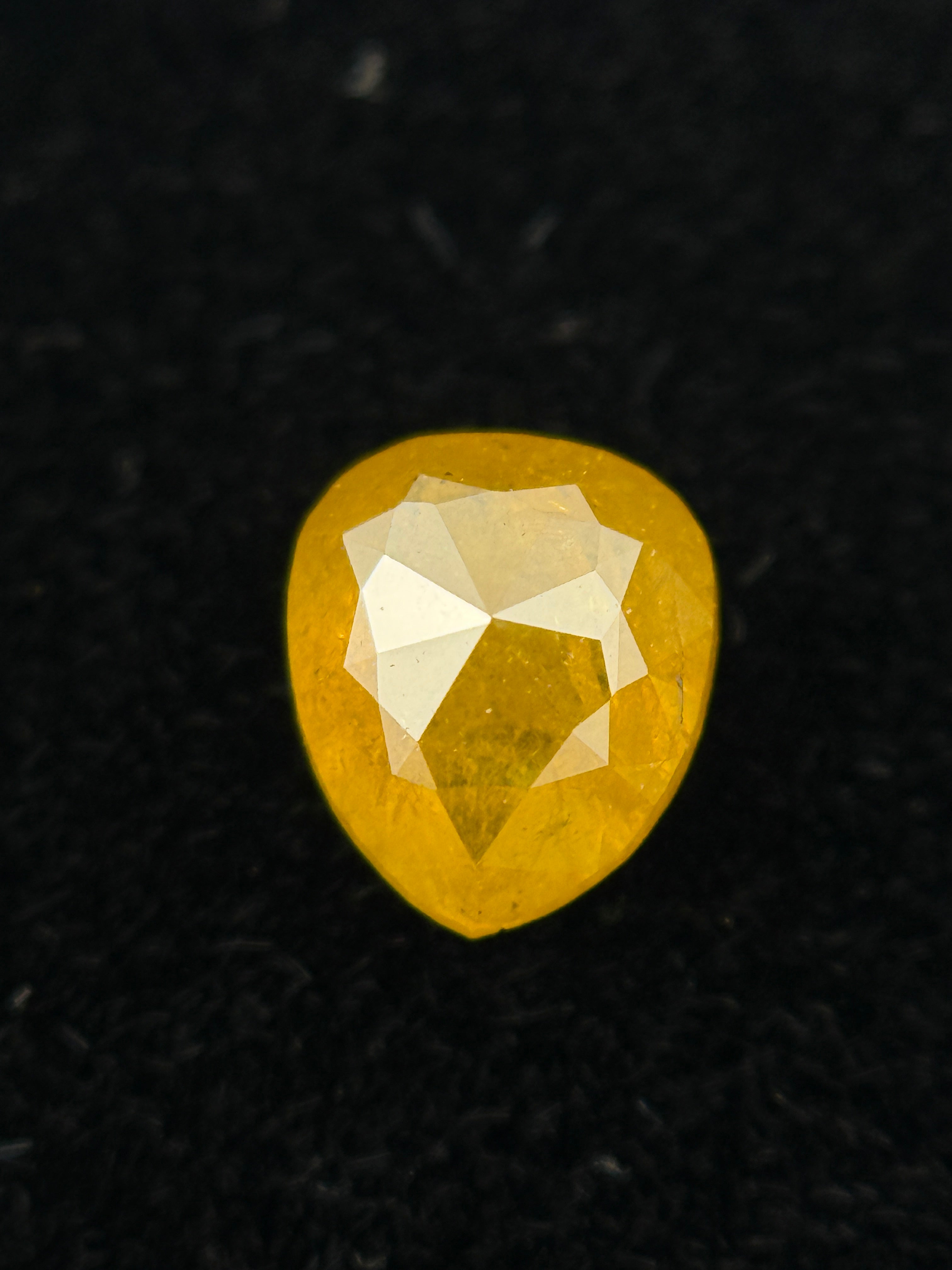 0.68 Ct Pear Rose Cut Yellow Natural beautiful Diamond