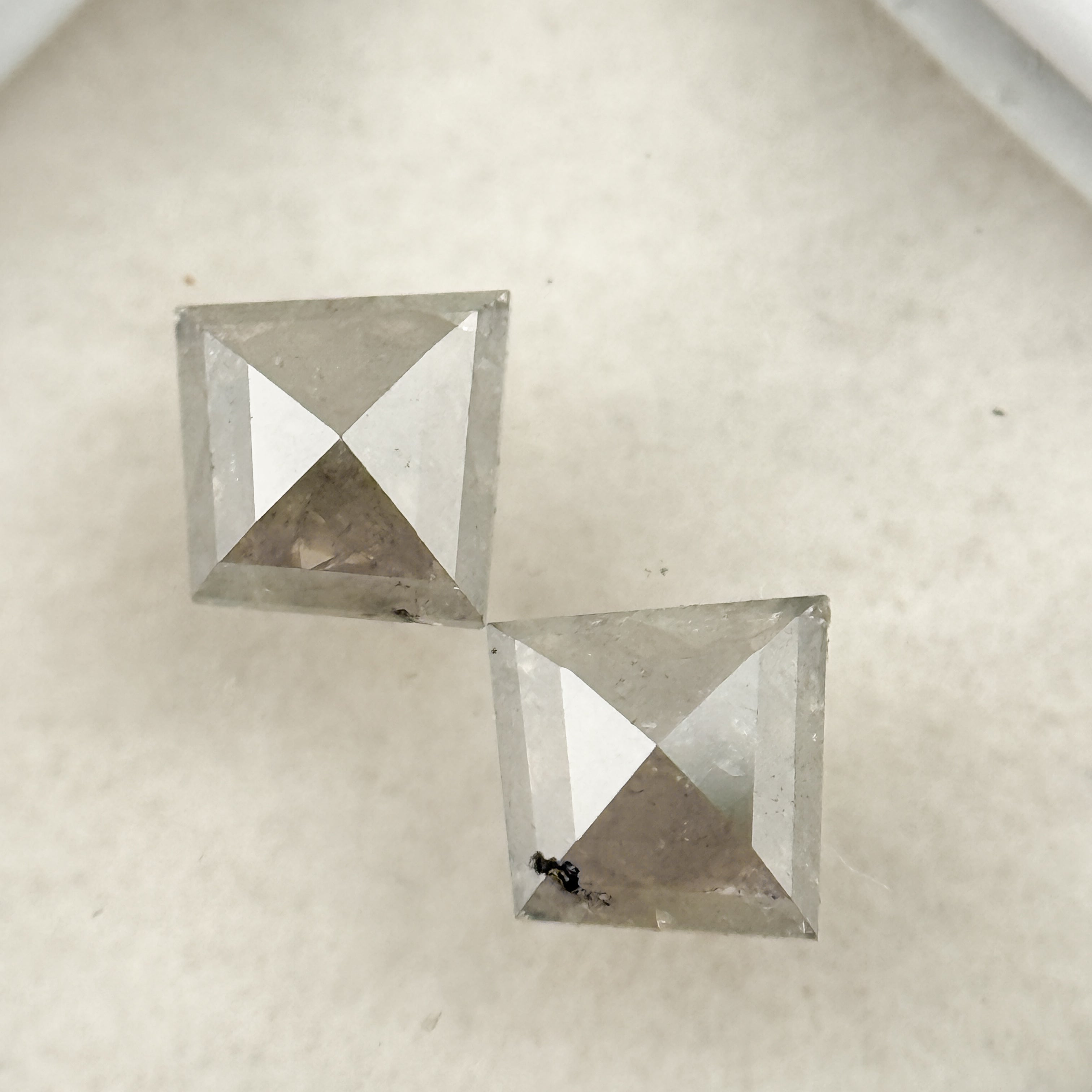 1.01 Ct Kite Rose Cut Grey Natural Salt and Pepper Diamond
