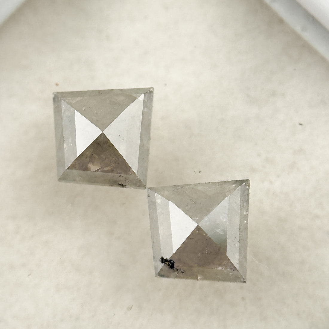 1.01 Ct Kite Rose Cut Grey Natural Salt and Pepper Diamond