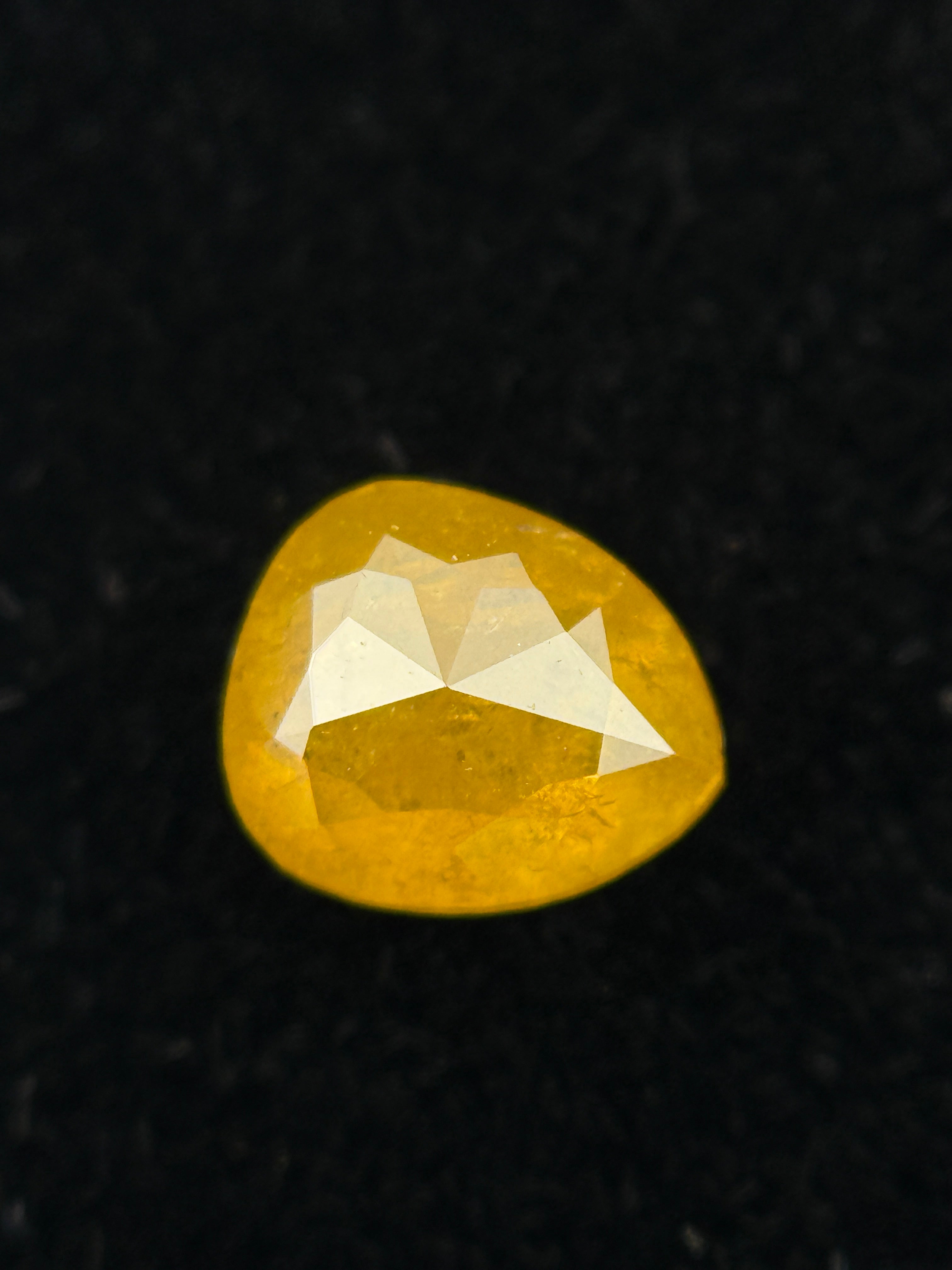 0.68 Ct Pear Rose Cut Yellow Natural beautiful Diamond