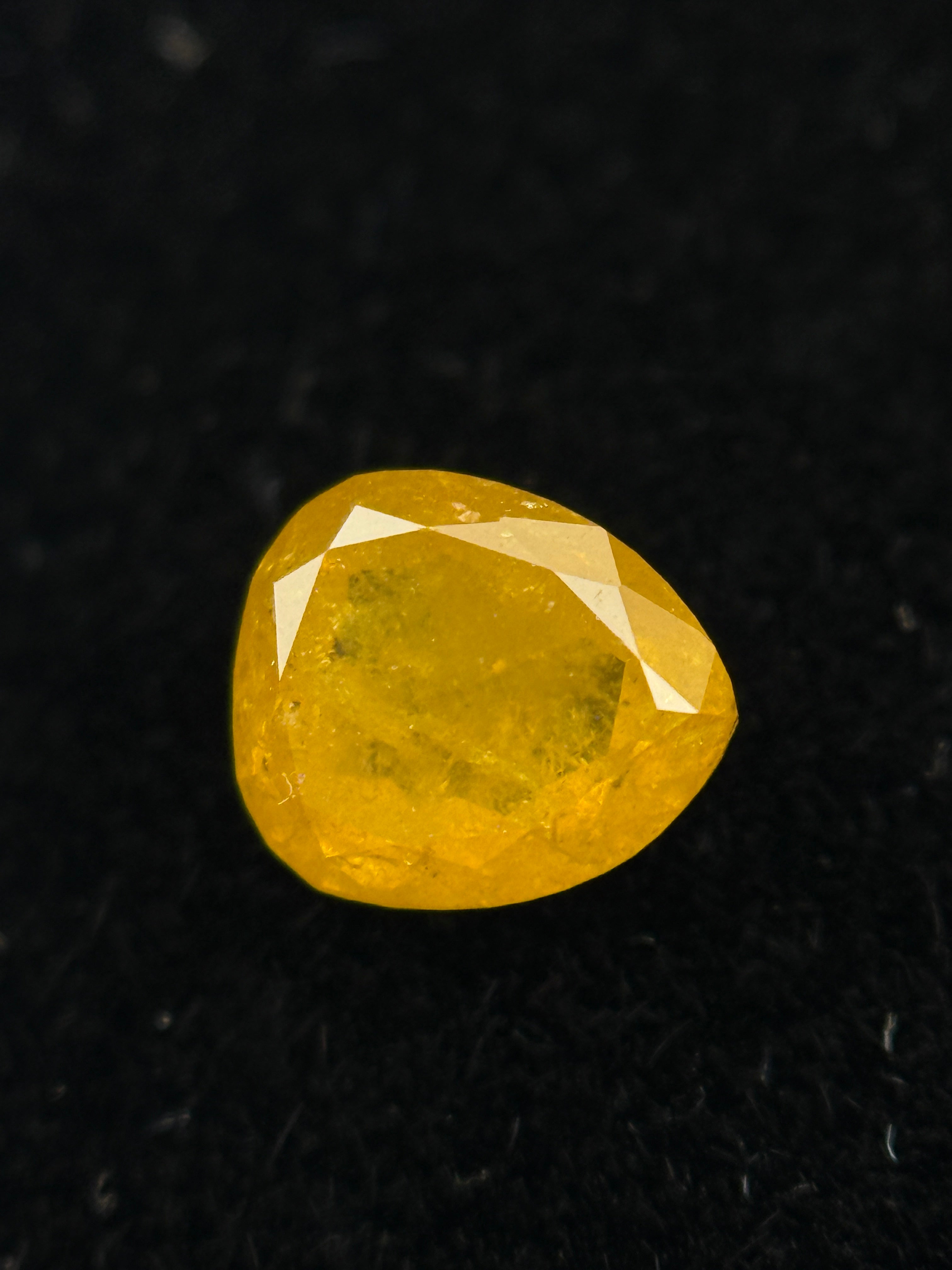 0.68 Ct Pear Rose Cut Yellow Natural beautiful Diamond