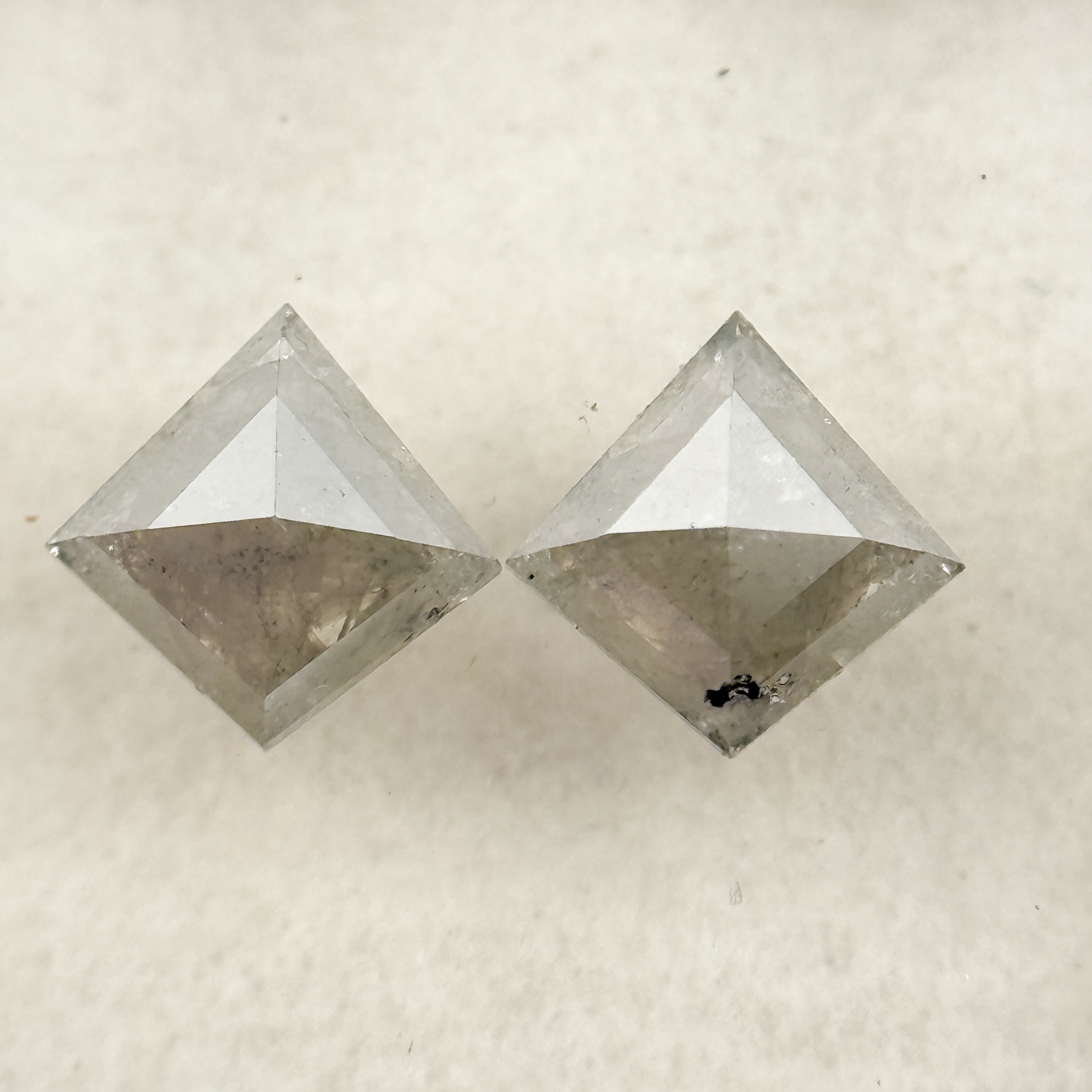 1.01 Ct Kite Rose Cut Grey Natural Salt and Pepper Diamond