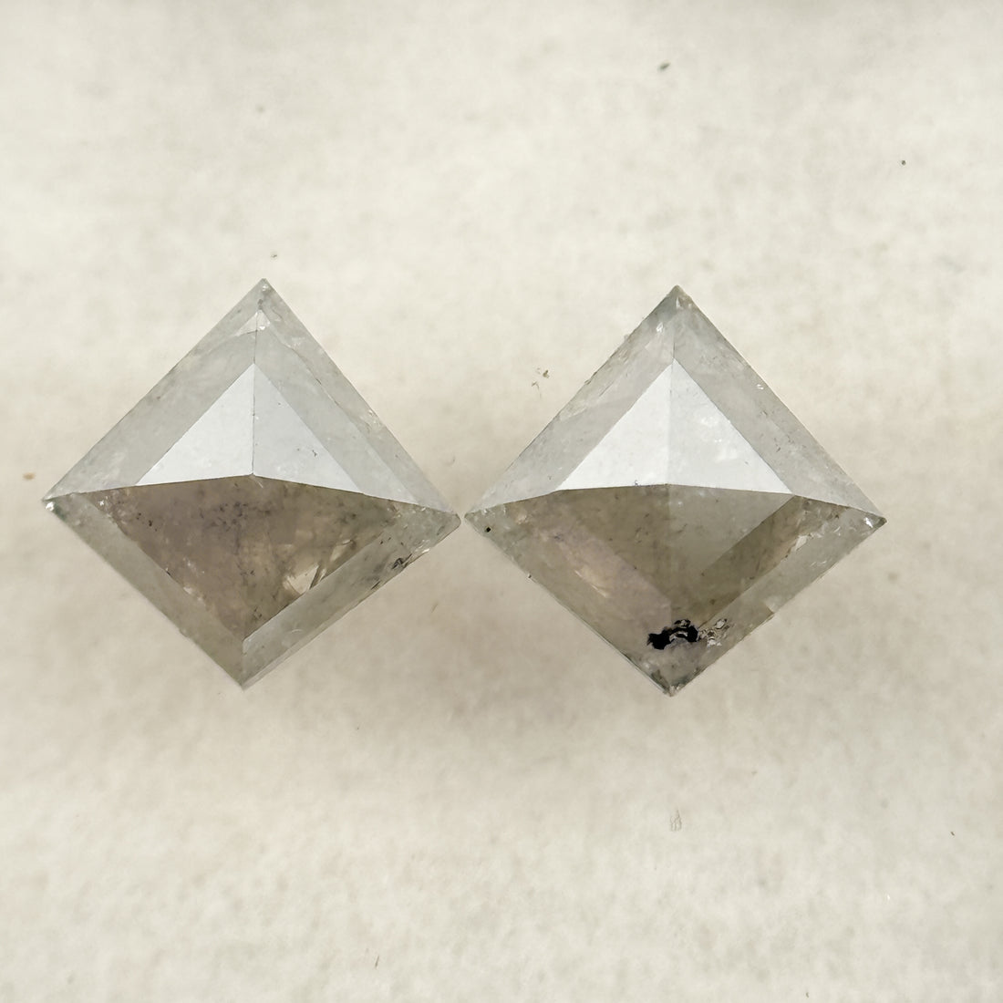 1.01 Ct Kite Rose Cut Grey Natural Salt and Pepper Diamond
