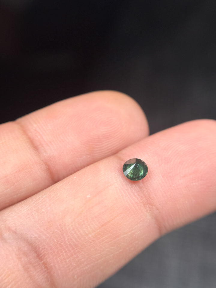 4.3 MM Round Brilliant Cut Green Natural fancy Galaxy Diamond