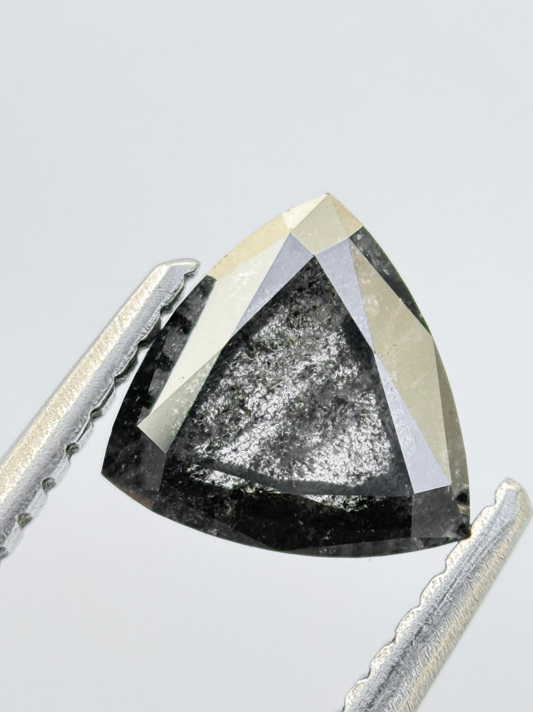 1.15 Ct Triangle Rose Cut Grey Natural Salt and Pepper Diamond